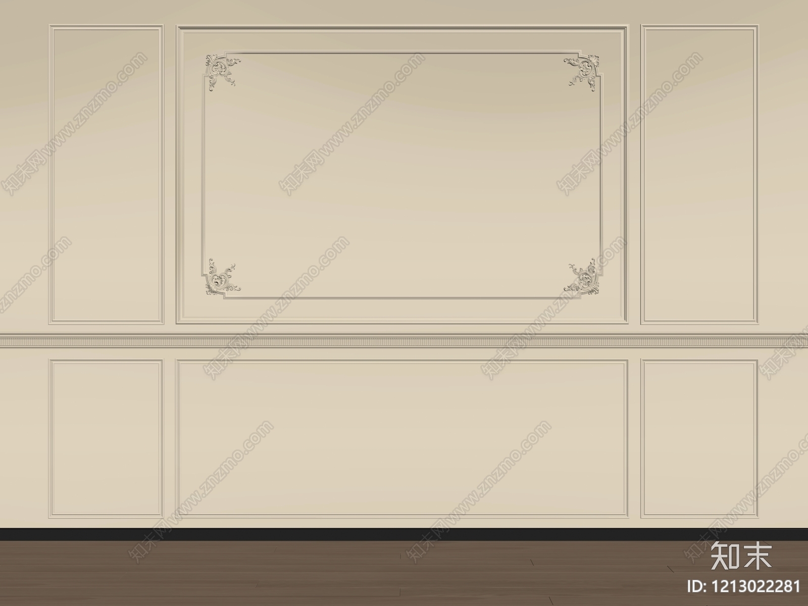 奶油风背景墙SU模型下载【ID:1213022281】