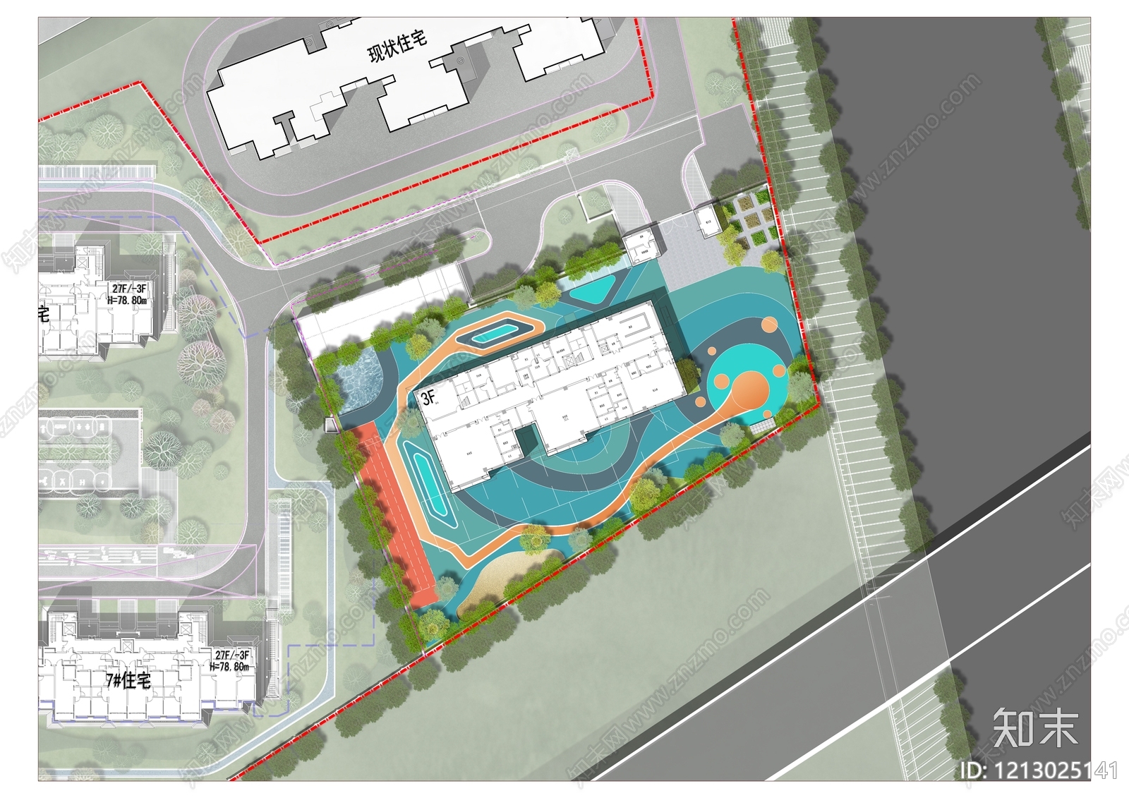 现代幼儿园景观施工图下载【ID:1213025141】