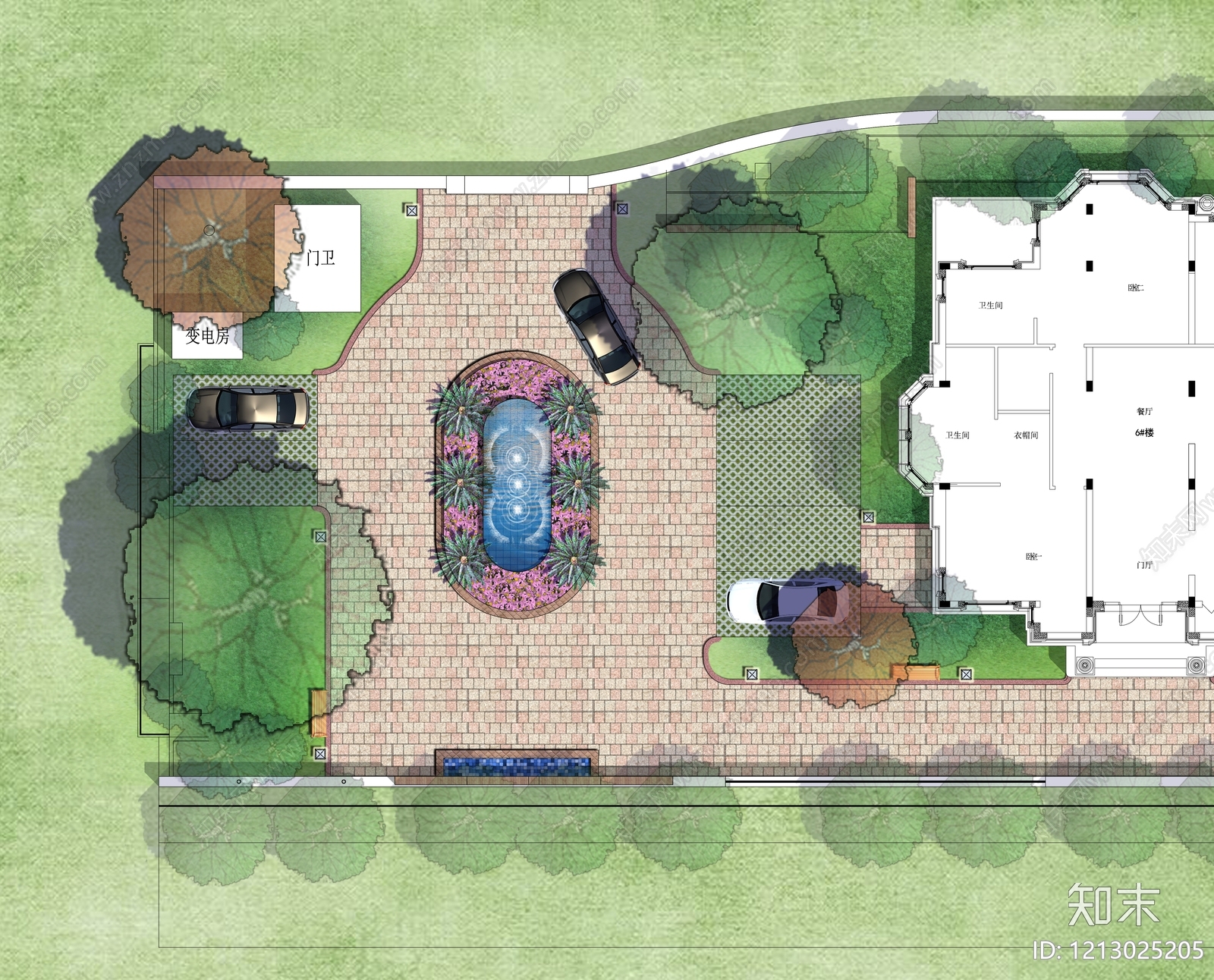 法式欧式庭院施工图下载【ID:1213025205】