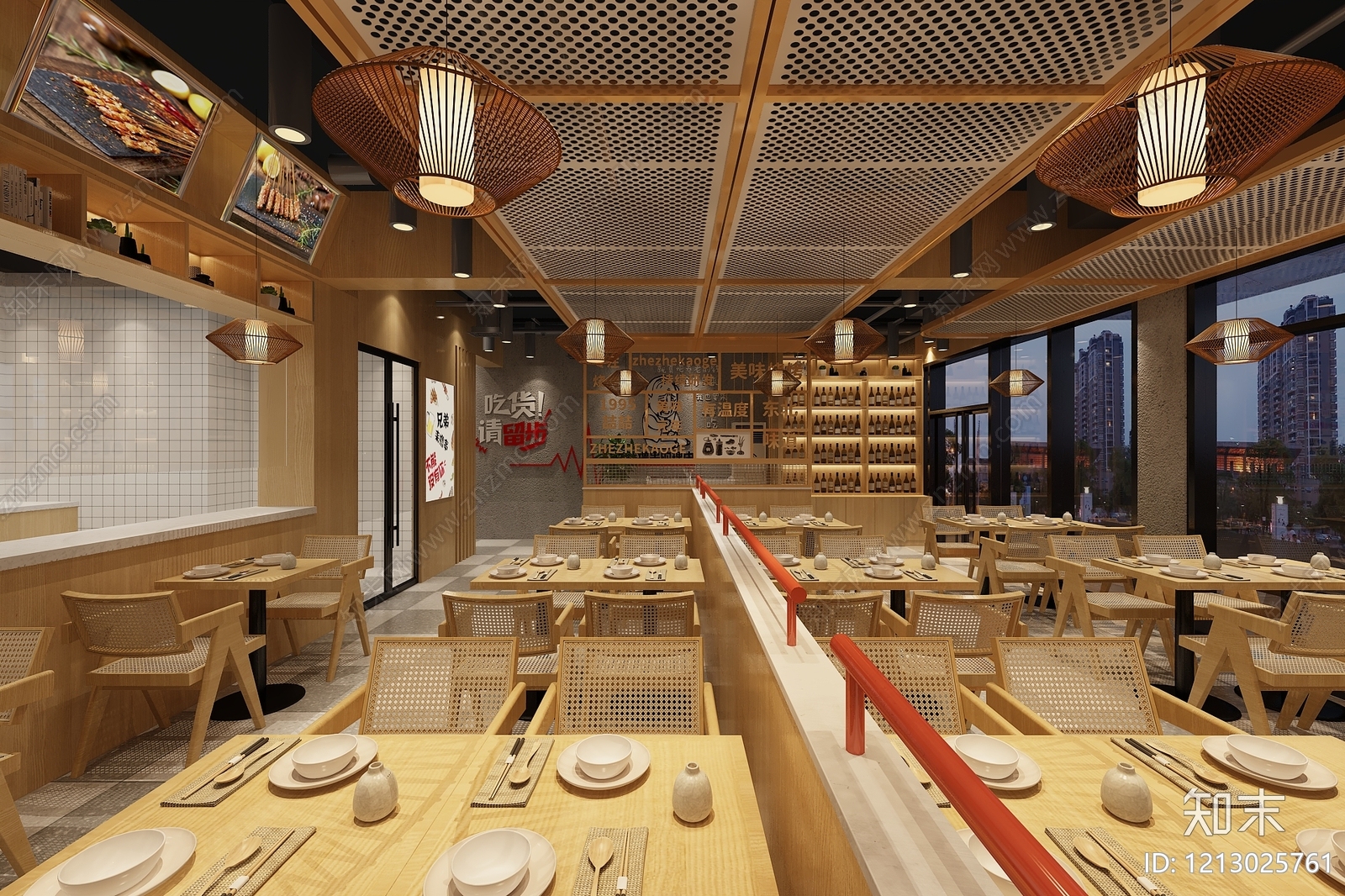 原木风烧烤店3D模型下载【ID:1213025761】