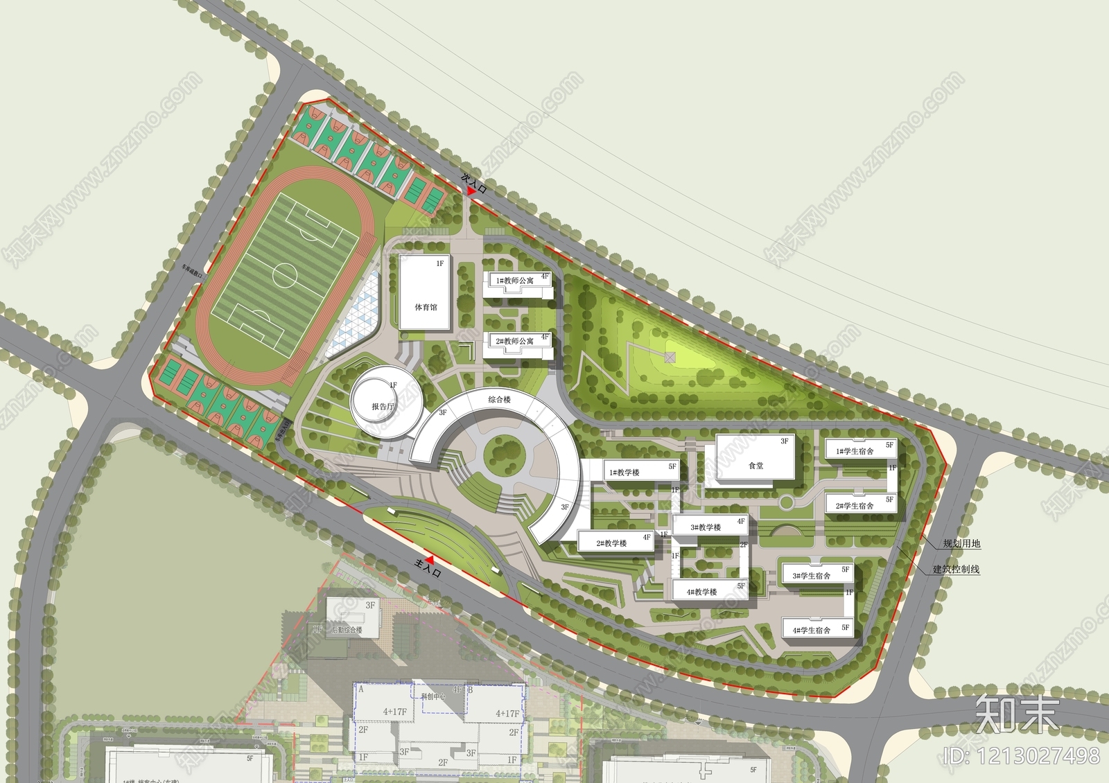 现代学校建筑施工图下载【ID:1213027498】