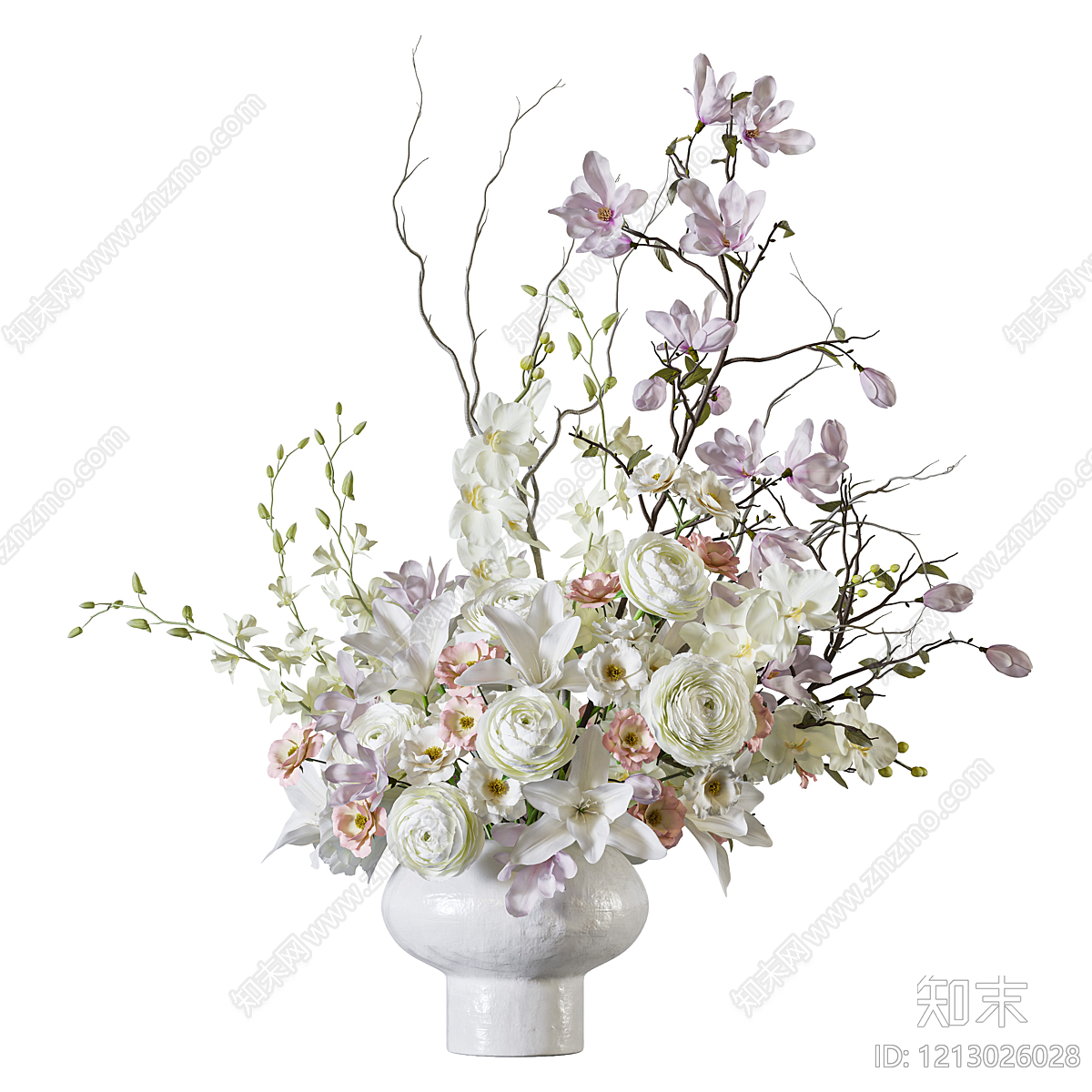 奶油风花艺3D模型下载【ID:1213026028】