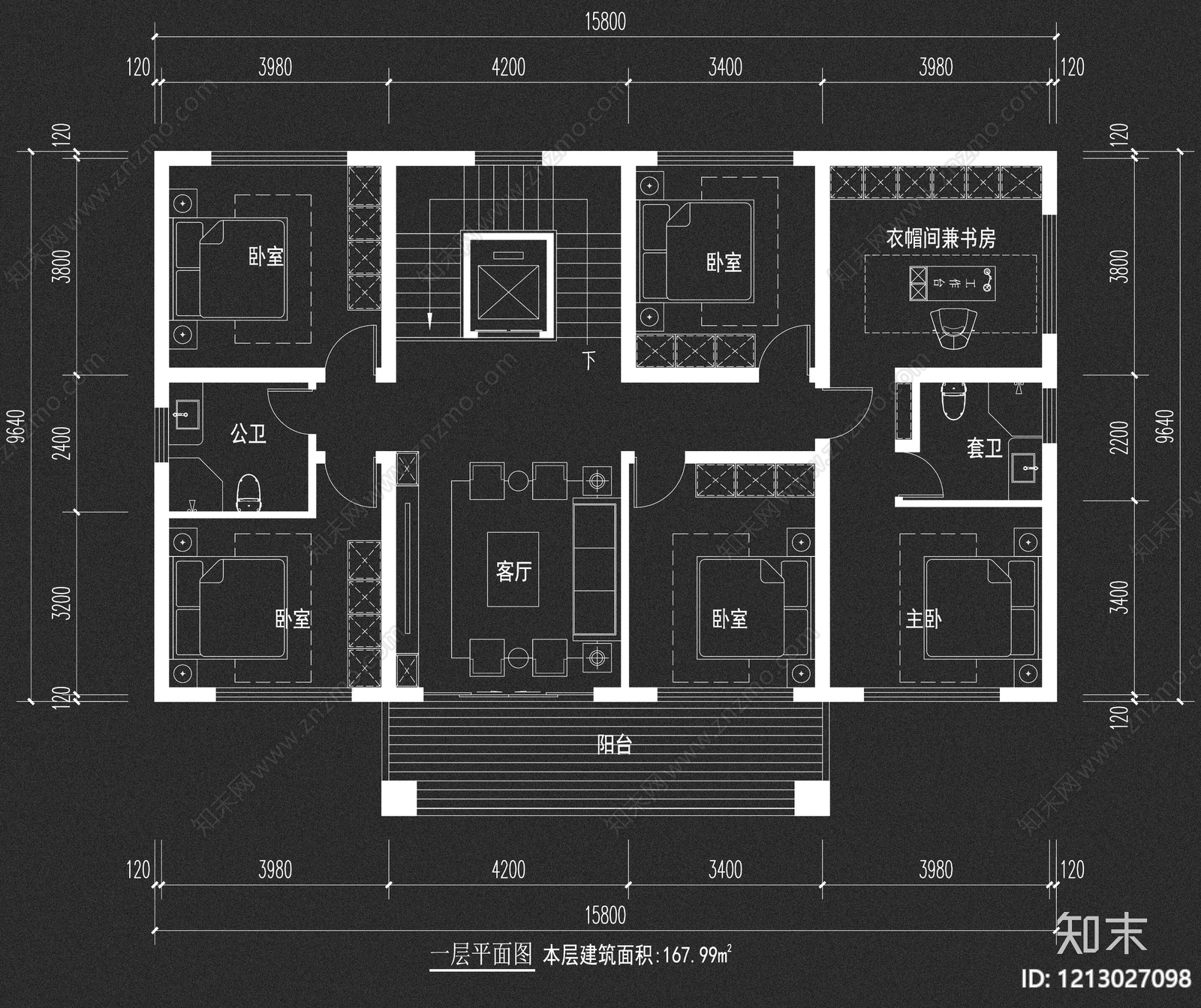 别墅cad施工图下载【ID:1213027098】