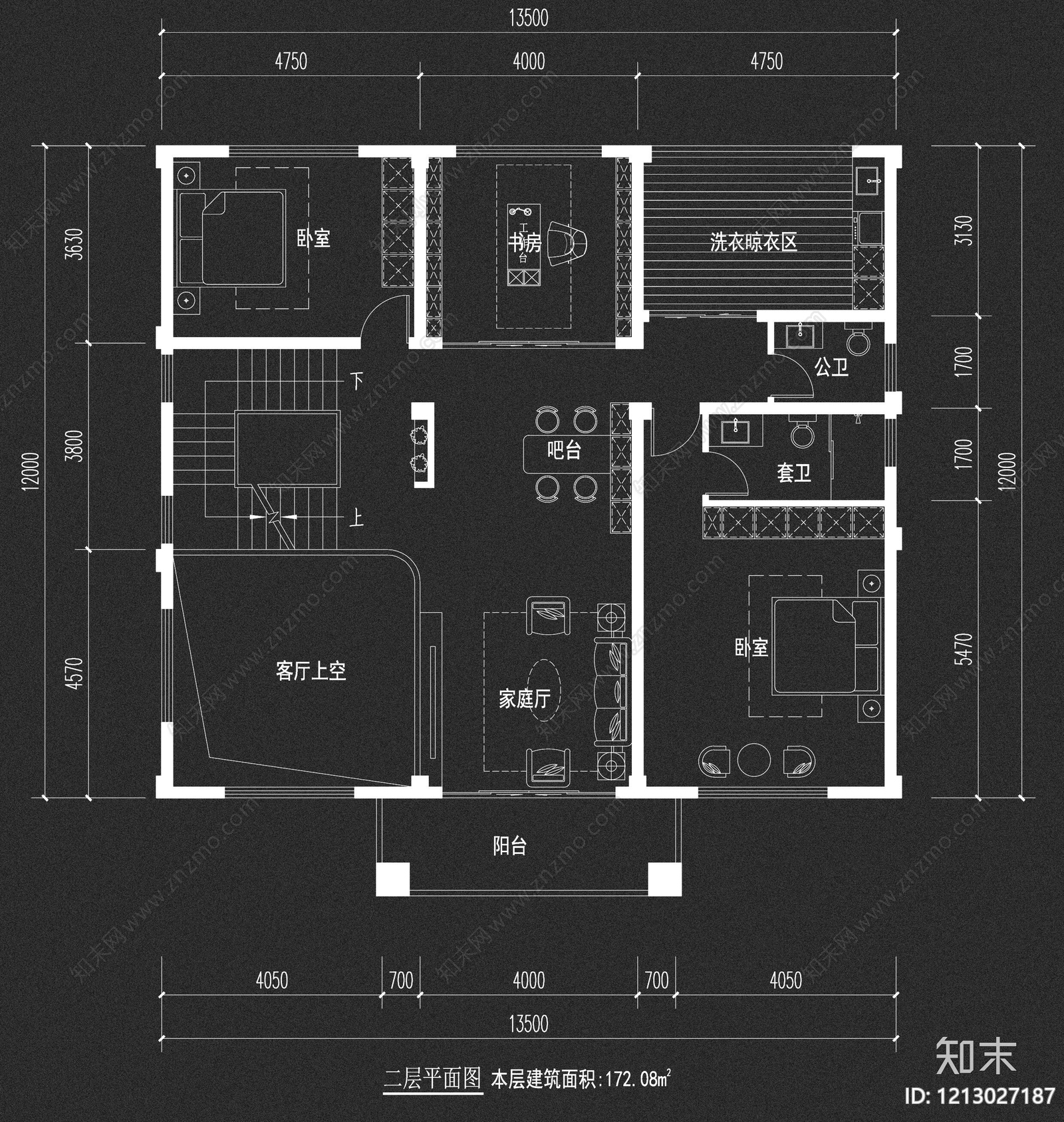 别墅cad施工图下载【ID:1213027187】