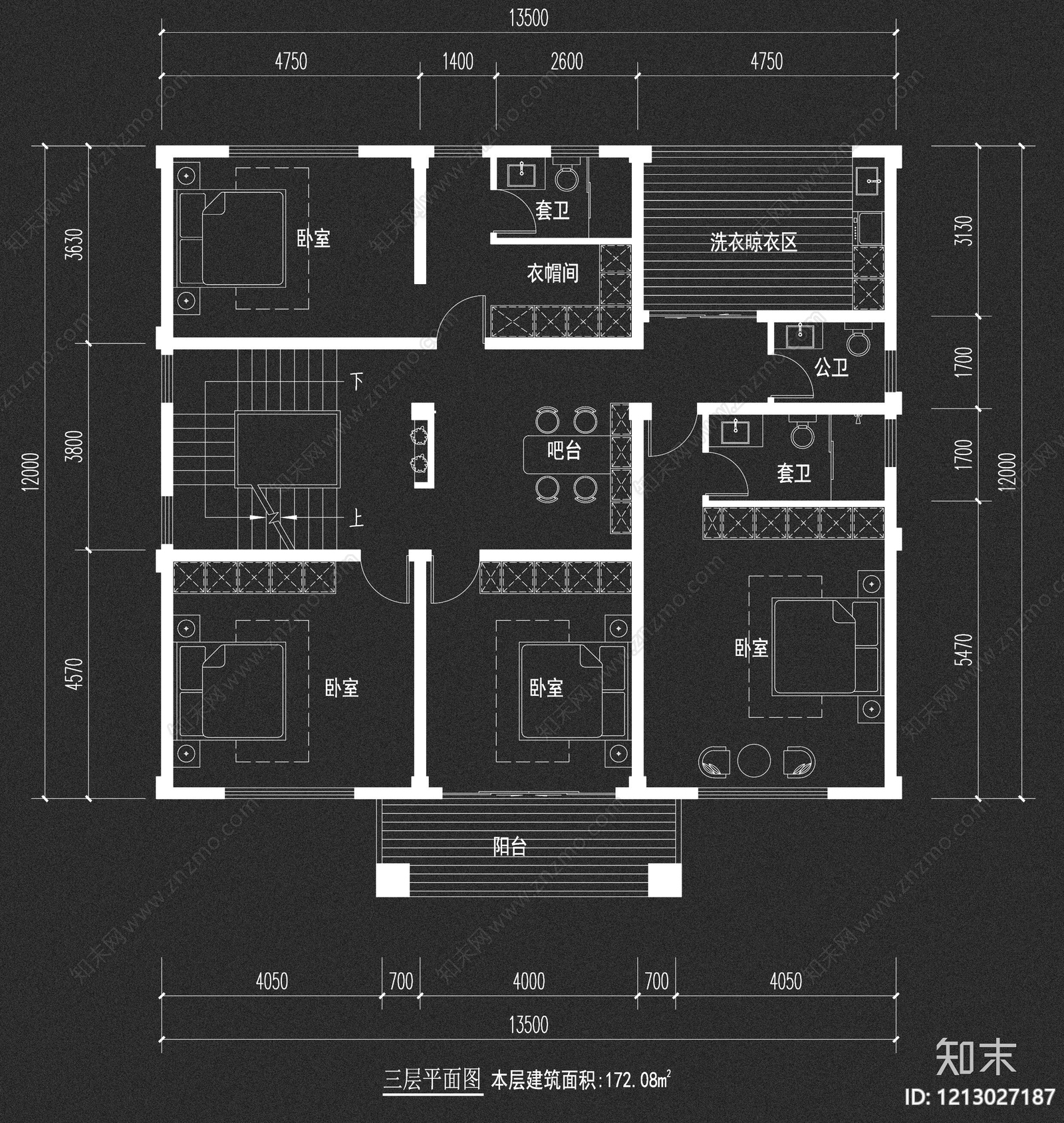 别墅cad施工图下载【ID:1213027187】