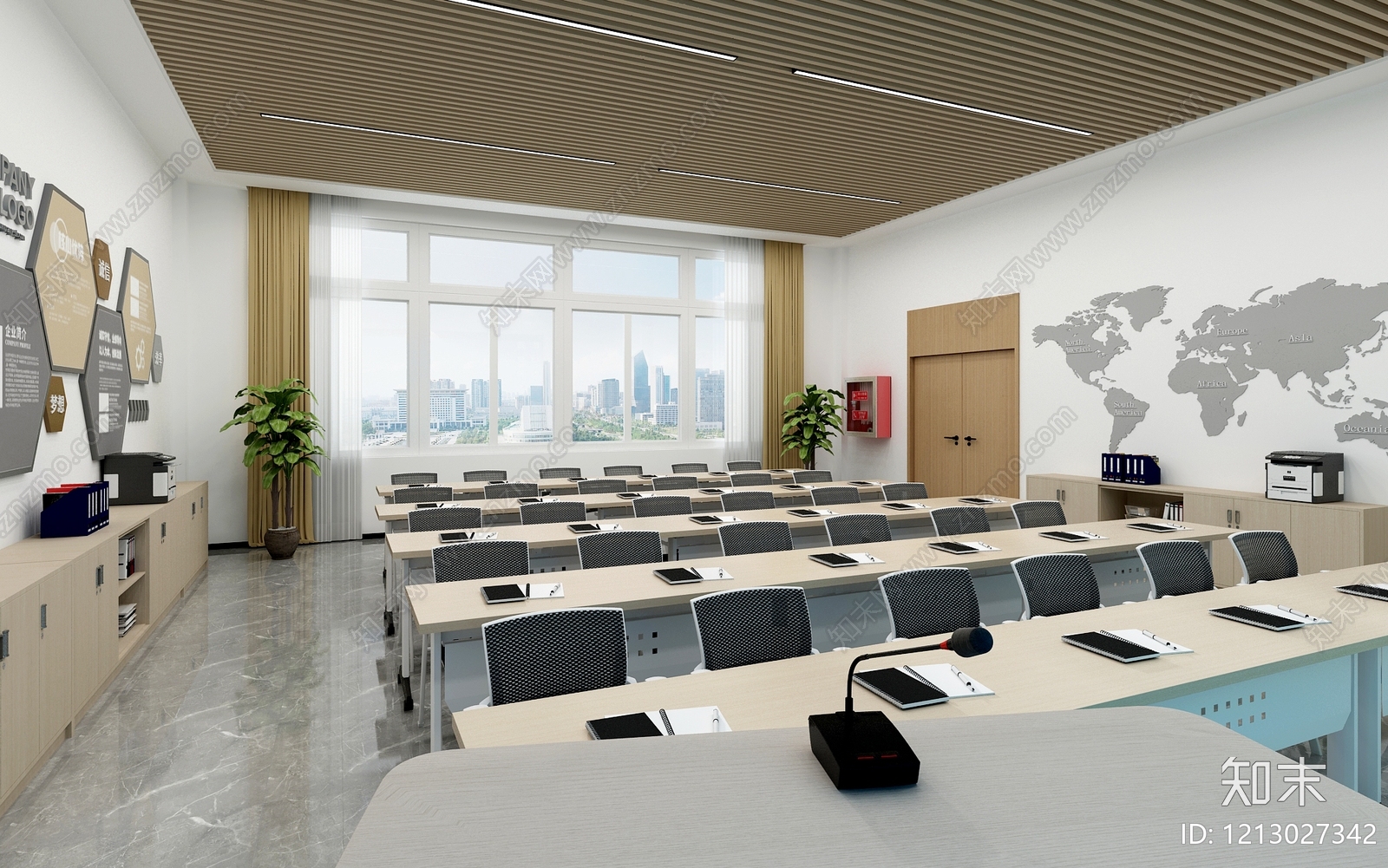 现代简约党建室3D模型下载【ID:1213027342】