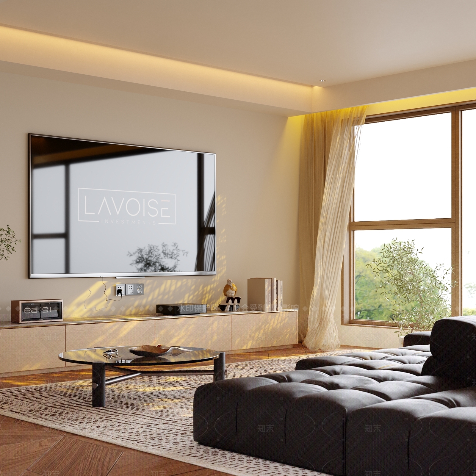 奶油风家居客厅3D模型下载【ID:1213028636】