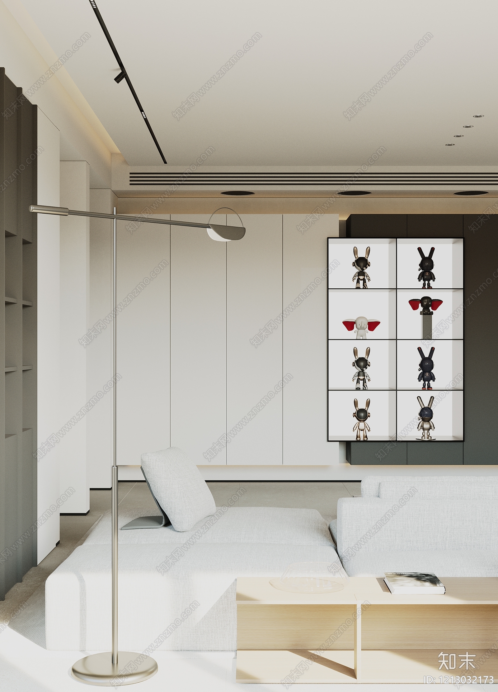 极简家居客厅3D模型下载【ID:1213032173】