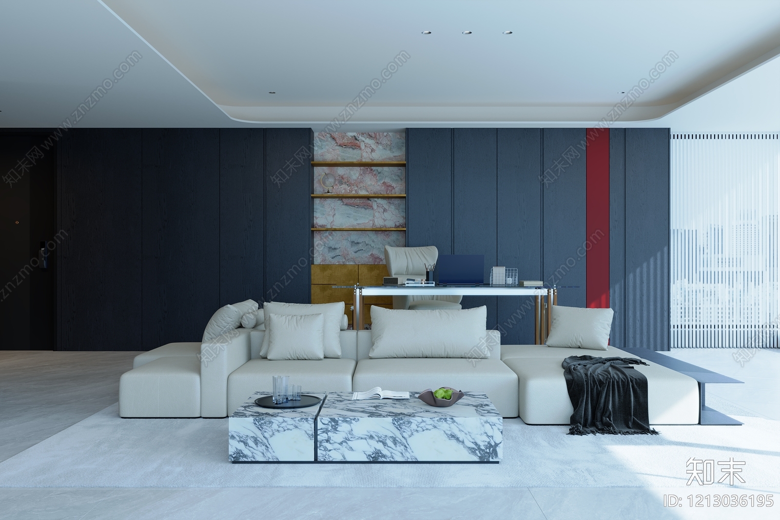 极简家居客厅3D模型下载【ID:1213036195】