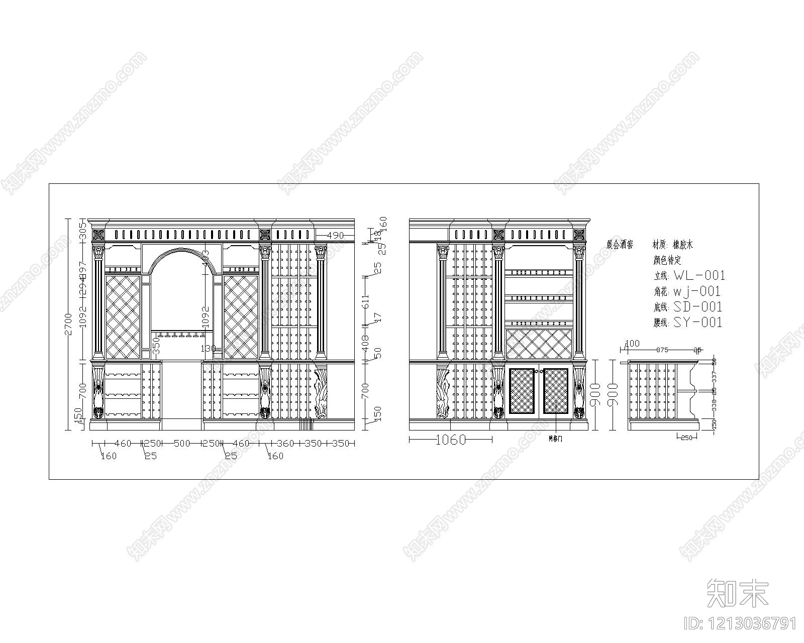 欧式酒窖施工图下载【ID:1213036791】