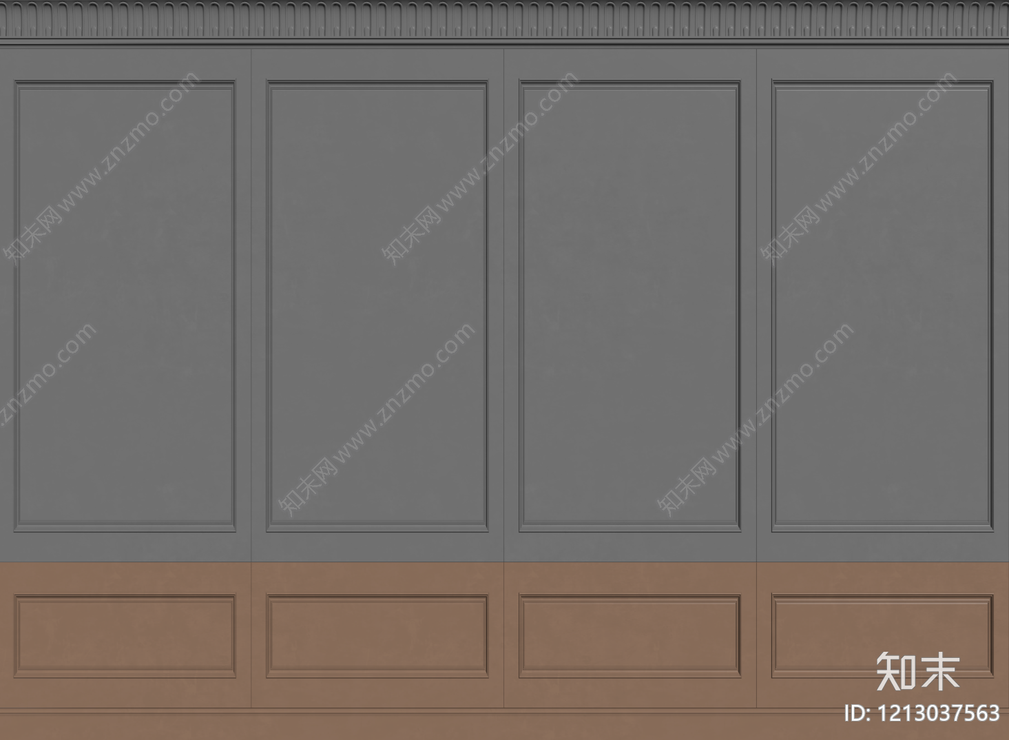 法式护墙板SU模型下载【ID:1213037563】