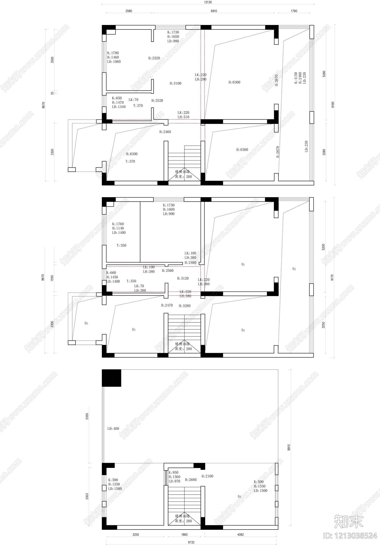 别墅cad施工图下载【ID:1213038524】