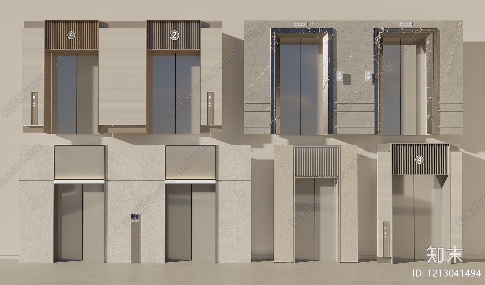 现代简约电梯3D模型下载【ID:1213041494】