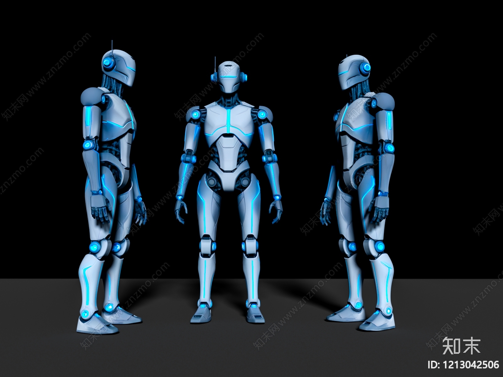 未来主义机甲风虚拟人物3D模型下载【ID:1213042506】