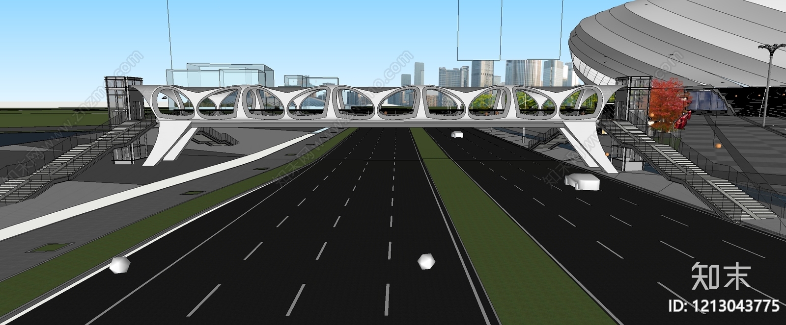 现代主义天桥SU模型下载【ID:1213043775】