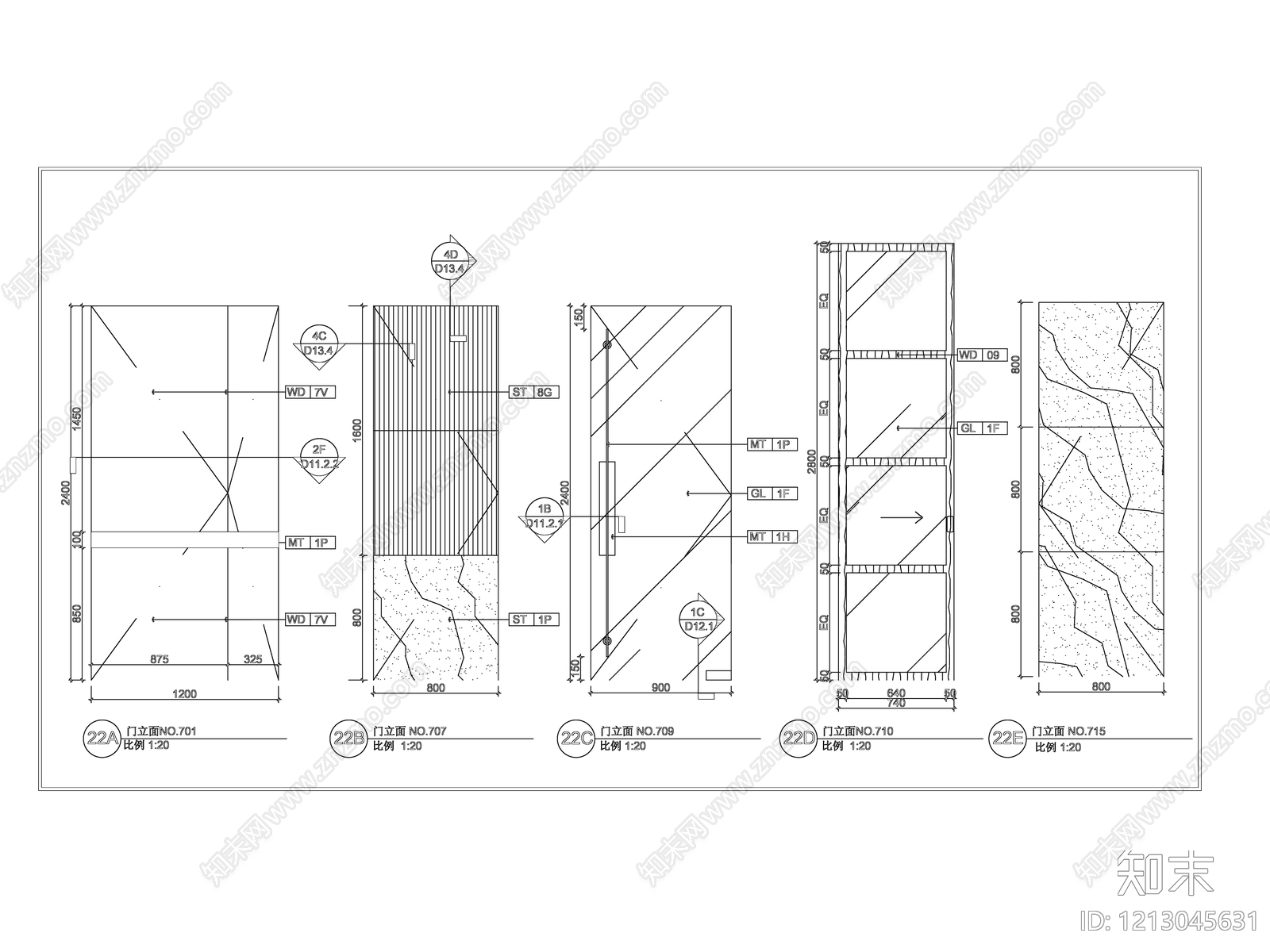 现代门施工图下载【ID:1213045631】