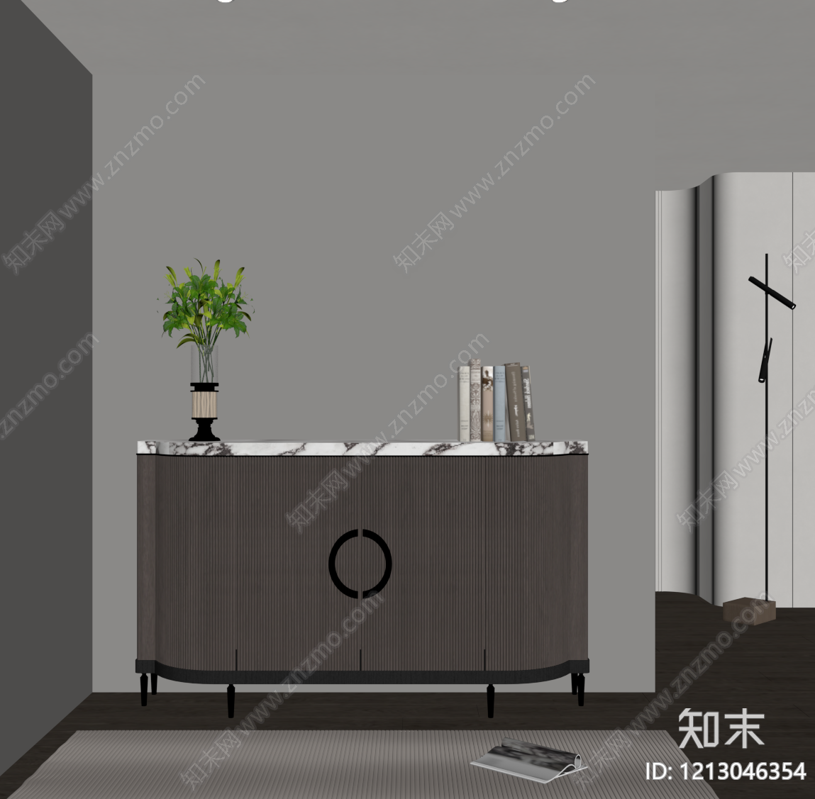 现代简约玄关柜SU模型下载【ID:1213046354】