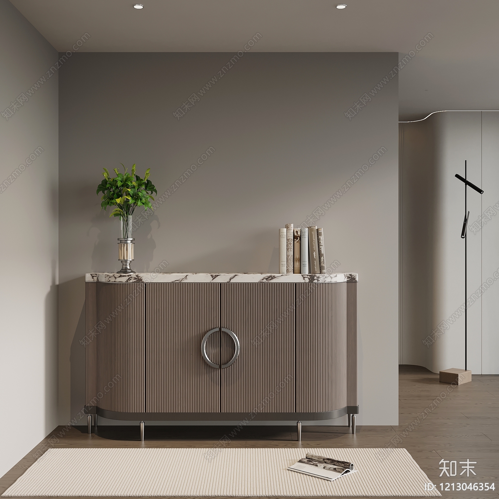 现代简约玄关柜SU模型下载【ID:1213046354】
