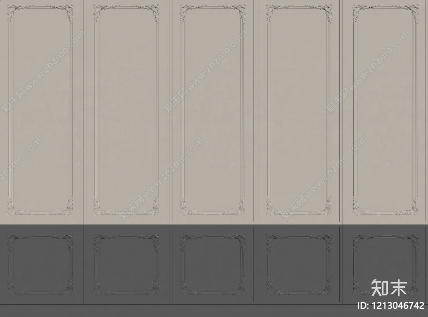 法式护墙板SU模型下载【ID:1213046742】