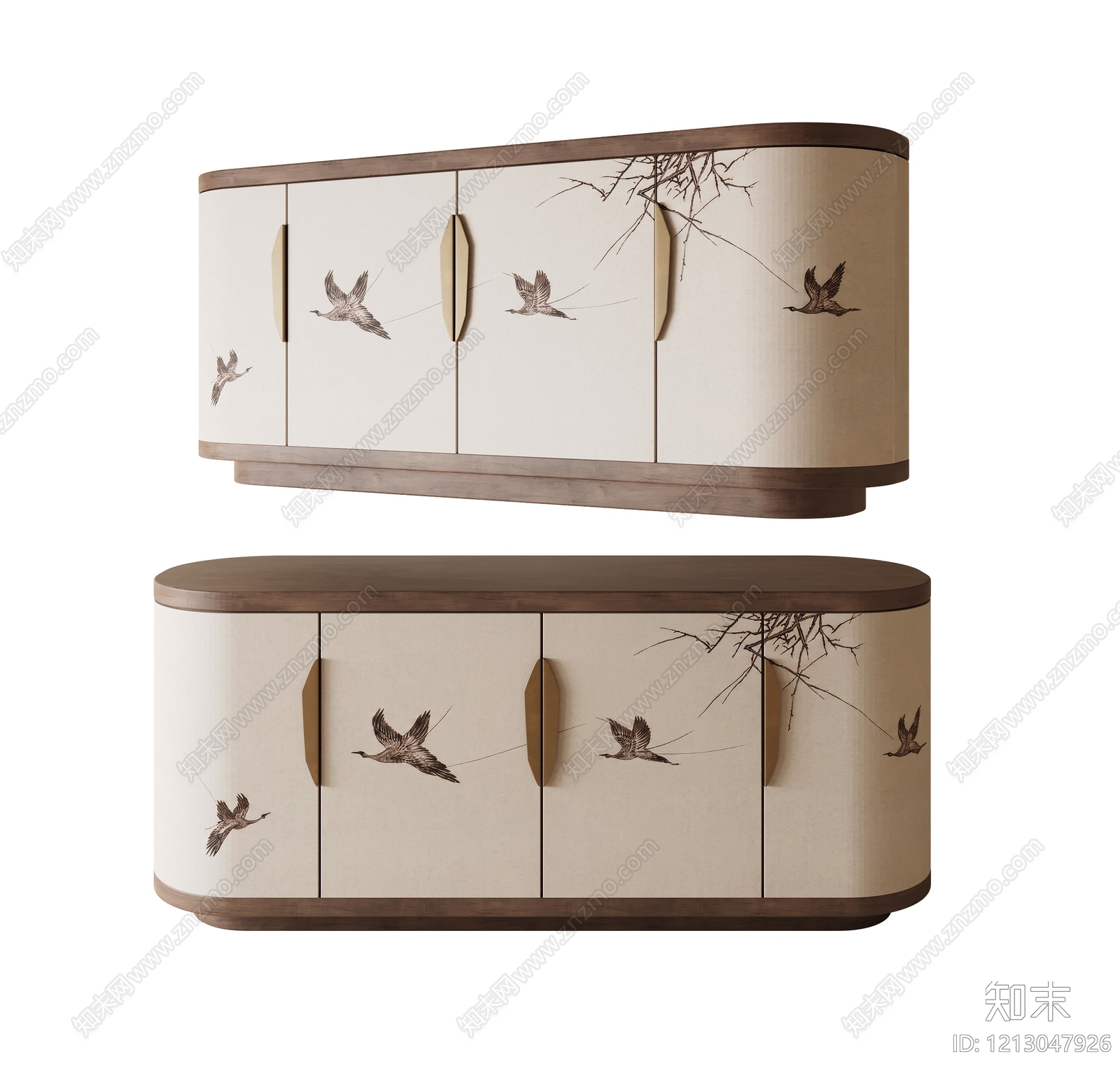 新中式餐边柜3D模型下载【ID:1213047926】