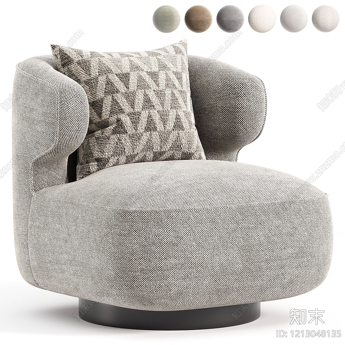 现代简约单人沙发3D模型下载【ID:1213048135】
