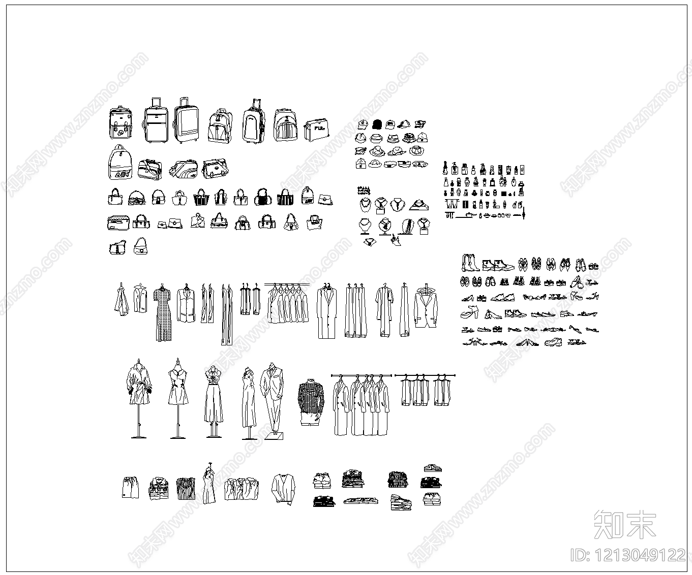 现代,简约服装鞋帽CAD图纸