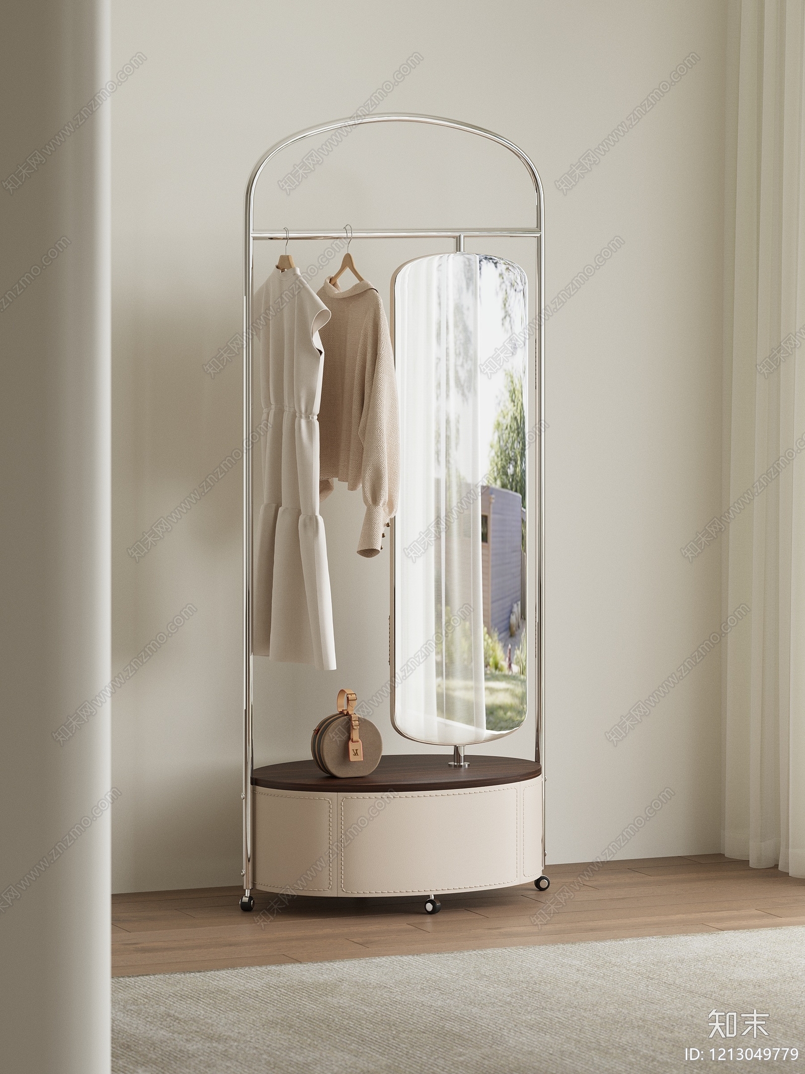 奶油风晾衣架3D模型下载【ID:1213049779】