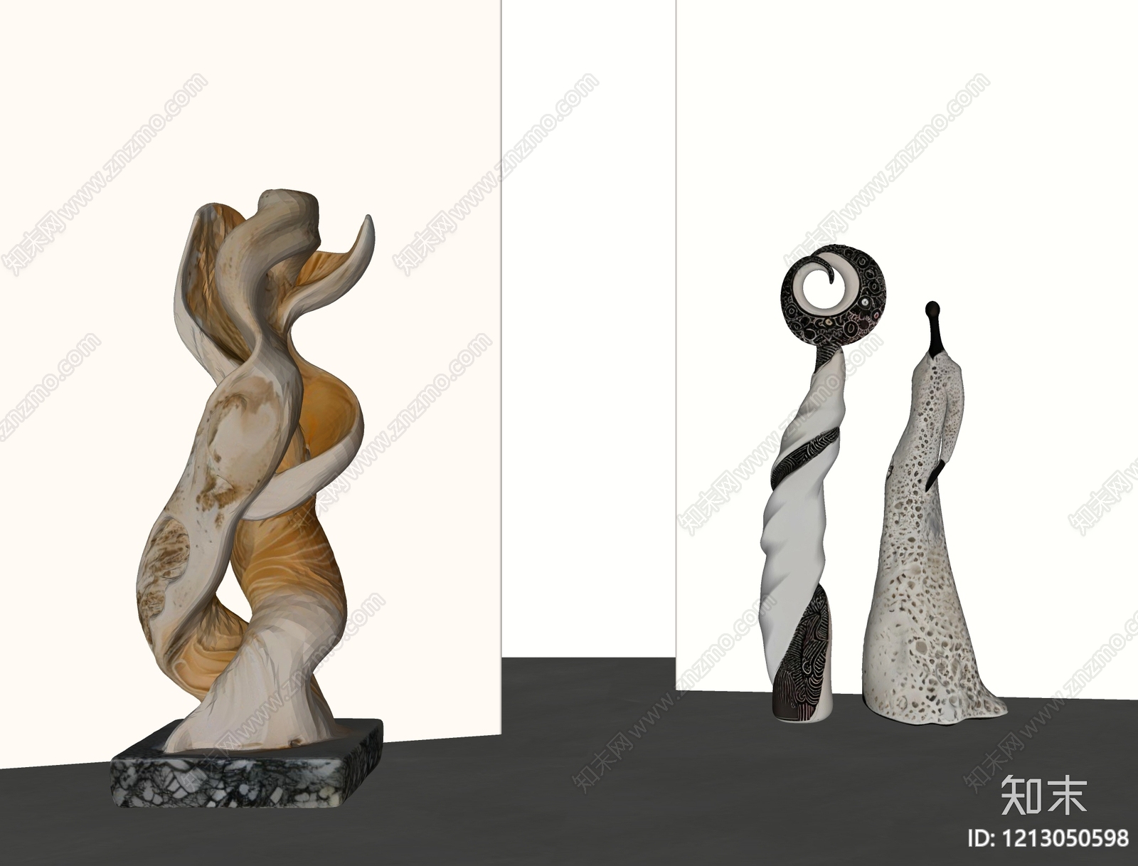 现代艺术雕塑风雕塑摆件SU模型下载【ID:1213050598】