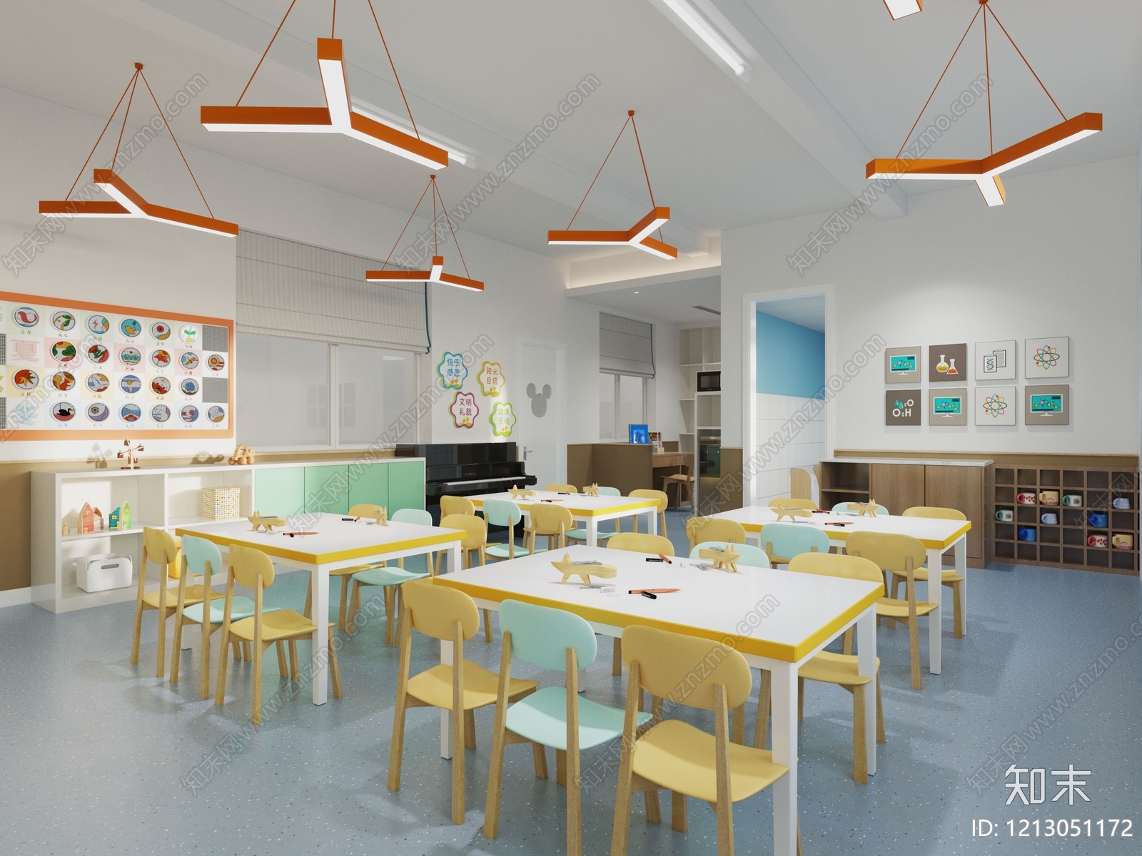 现代简约（儿童友好型）幼儿园3D模型下载【ID:1213051172】