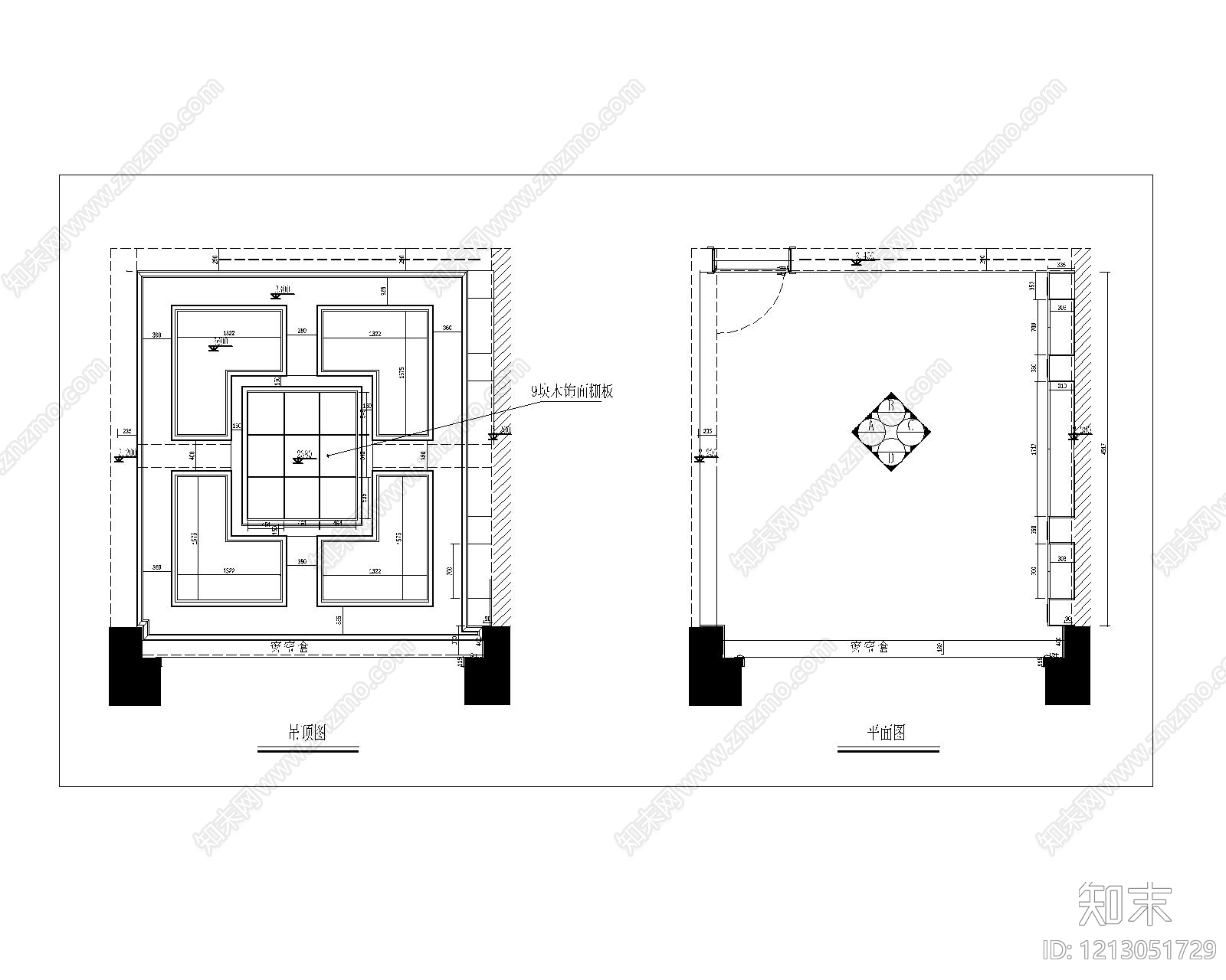 欧式独立办公室cad施工图下载【ID:1213051729】