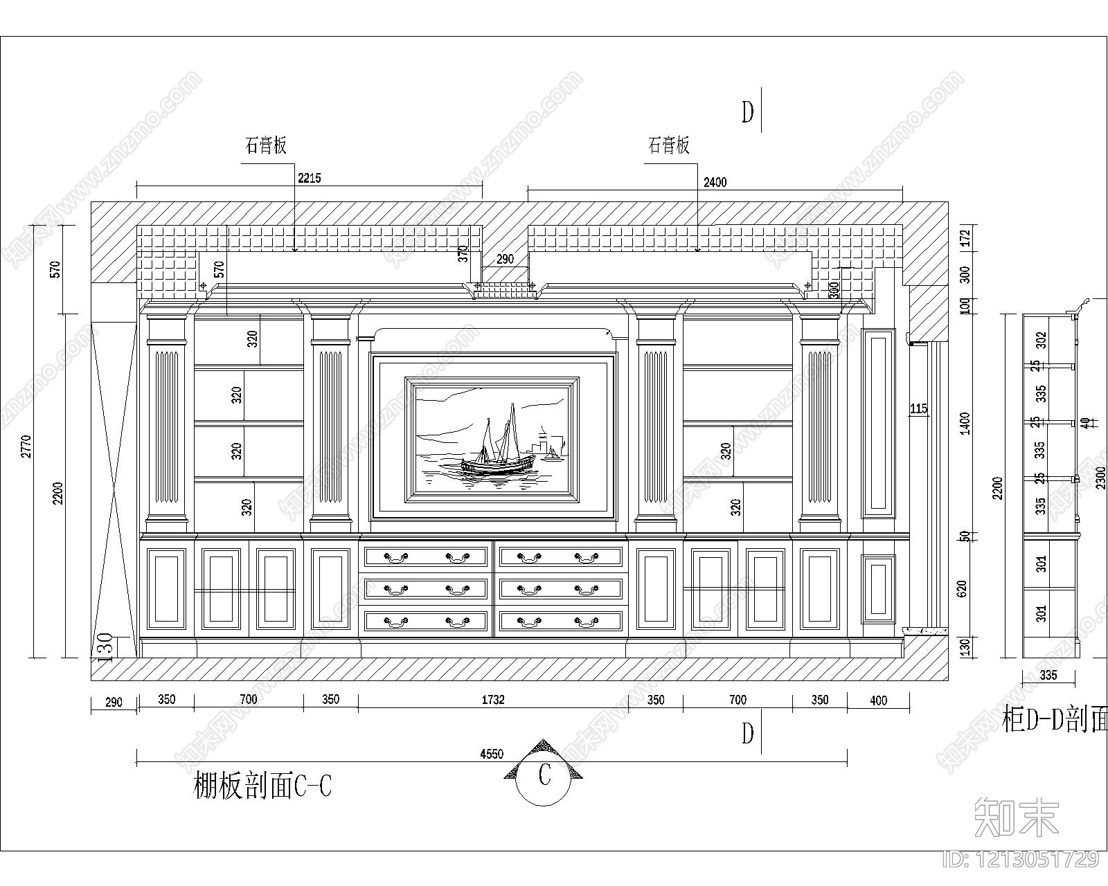 欧式独立办公室cad施工图下载【ID:1213051729】