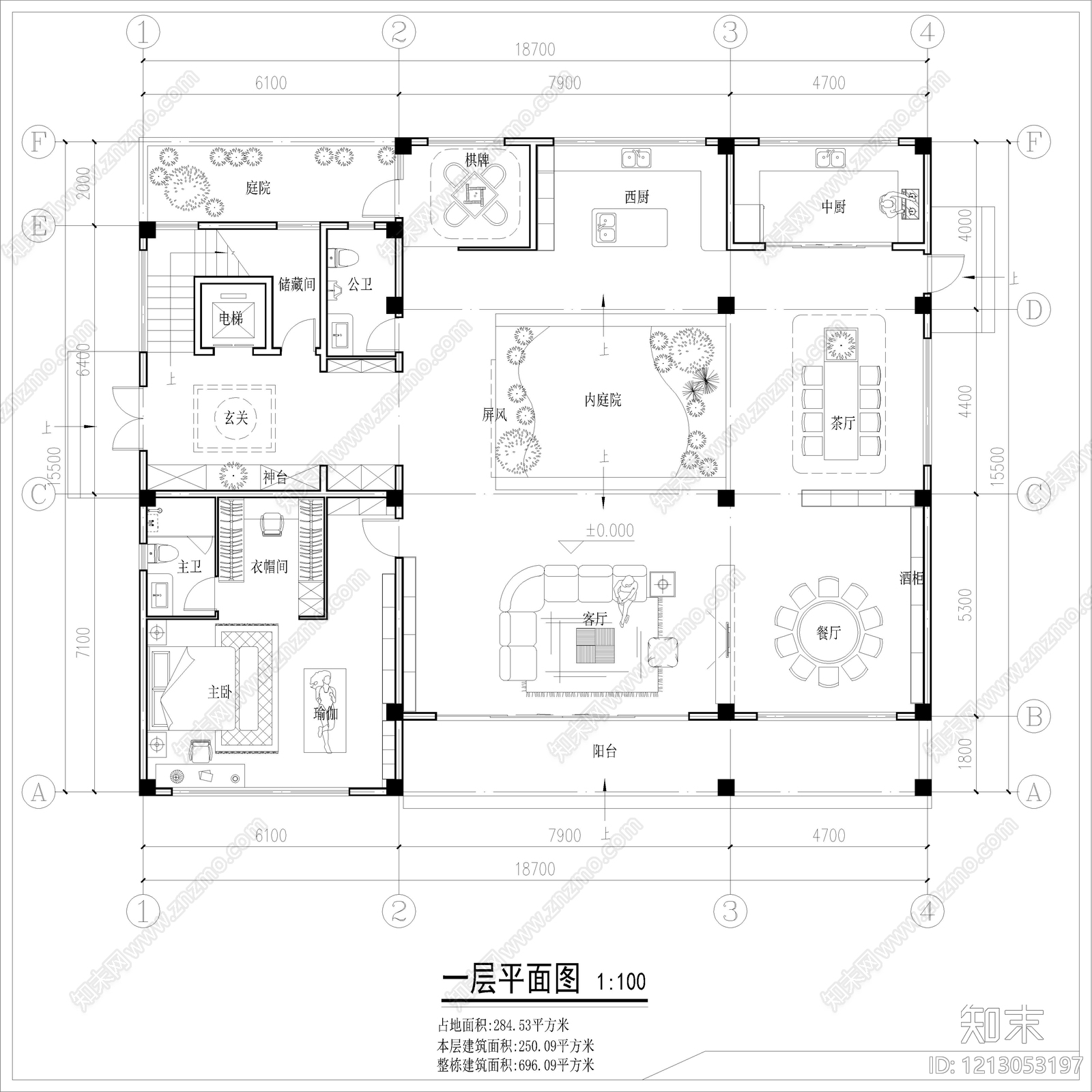 现代别墅建筑施工图下载【ID:1213053197】