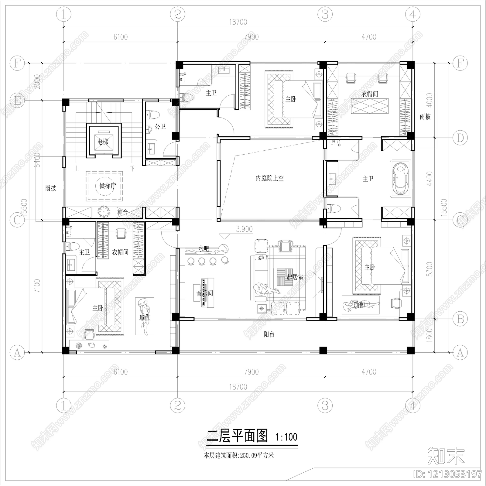 现代别墅建筑cad施工图下载【ID:1213053197】