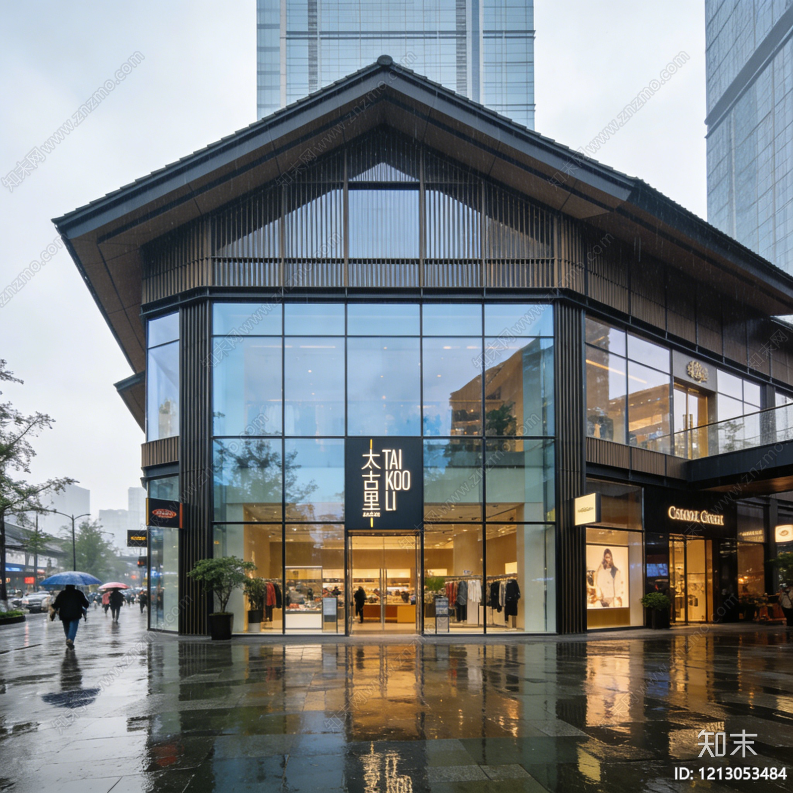 现代街道外景贴图下载【ID:1213053484】