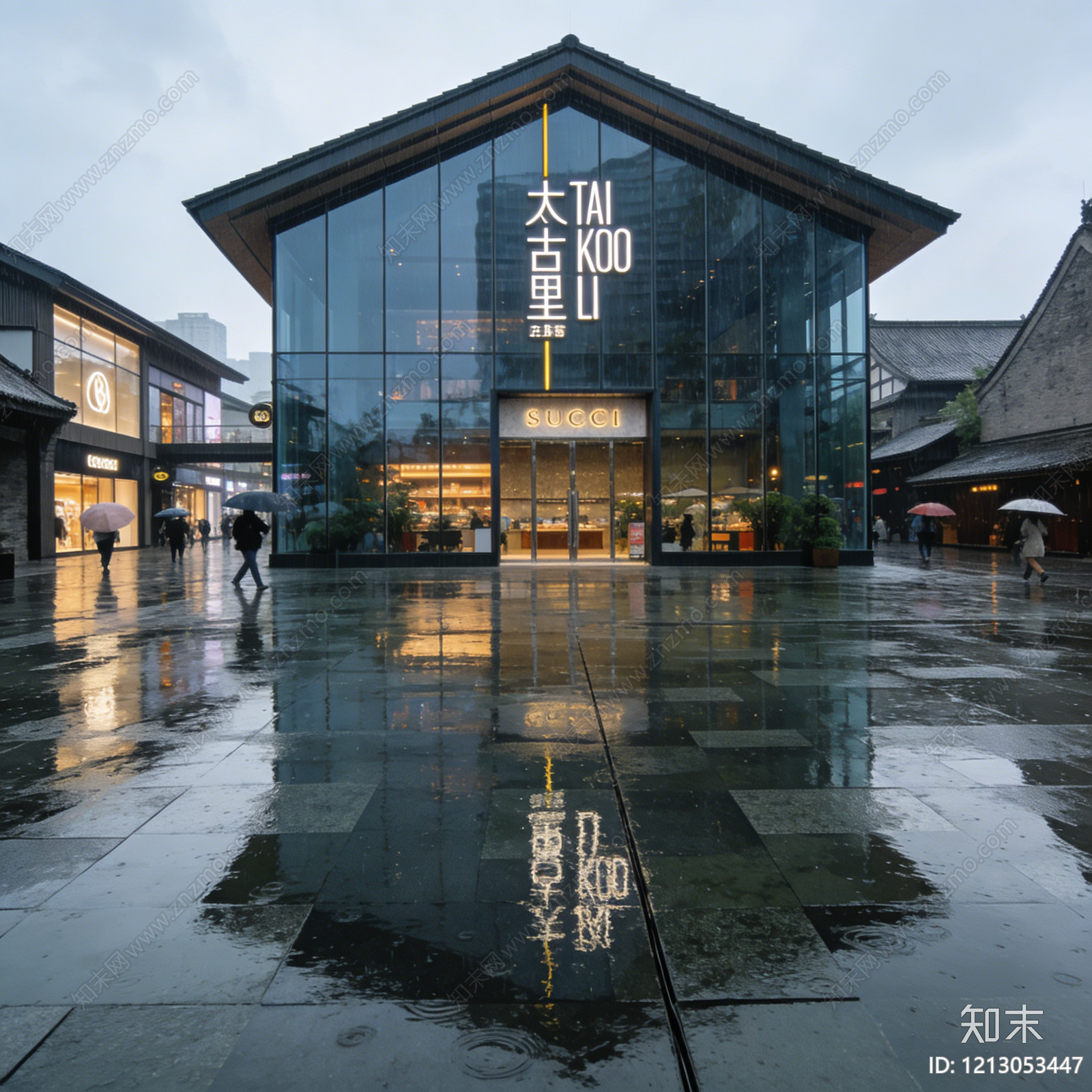 现代街道外景贴图下载【ID:1213053447】