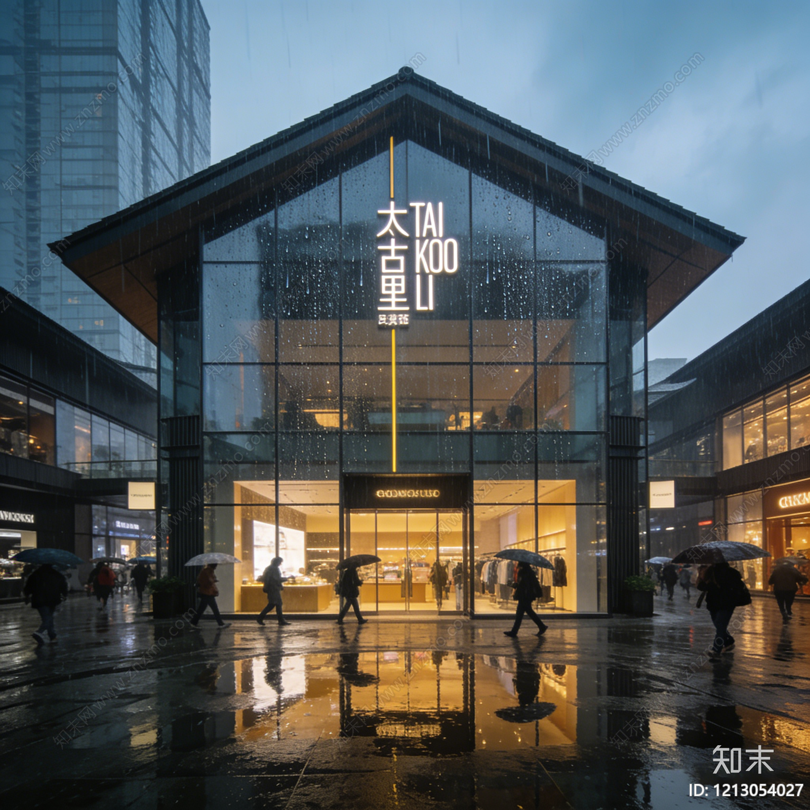 现代街道外景贴图下载【ID:1213054027】