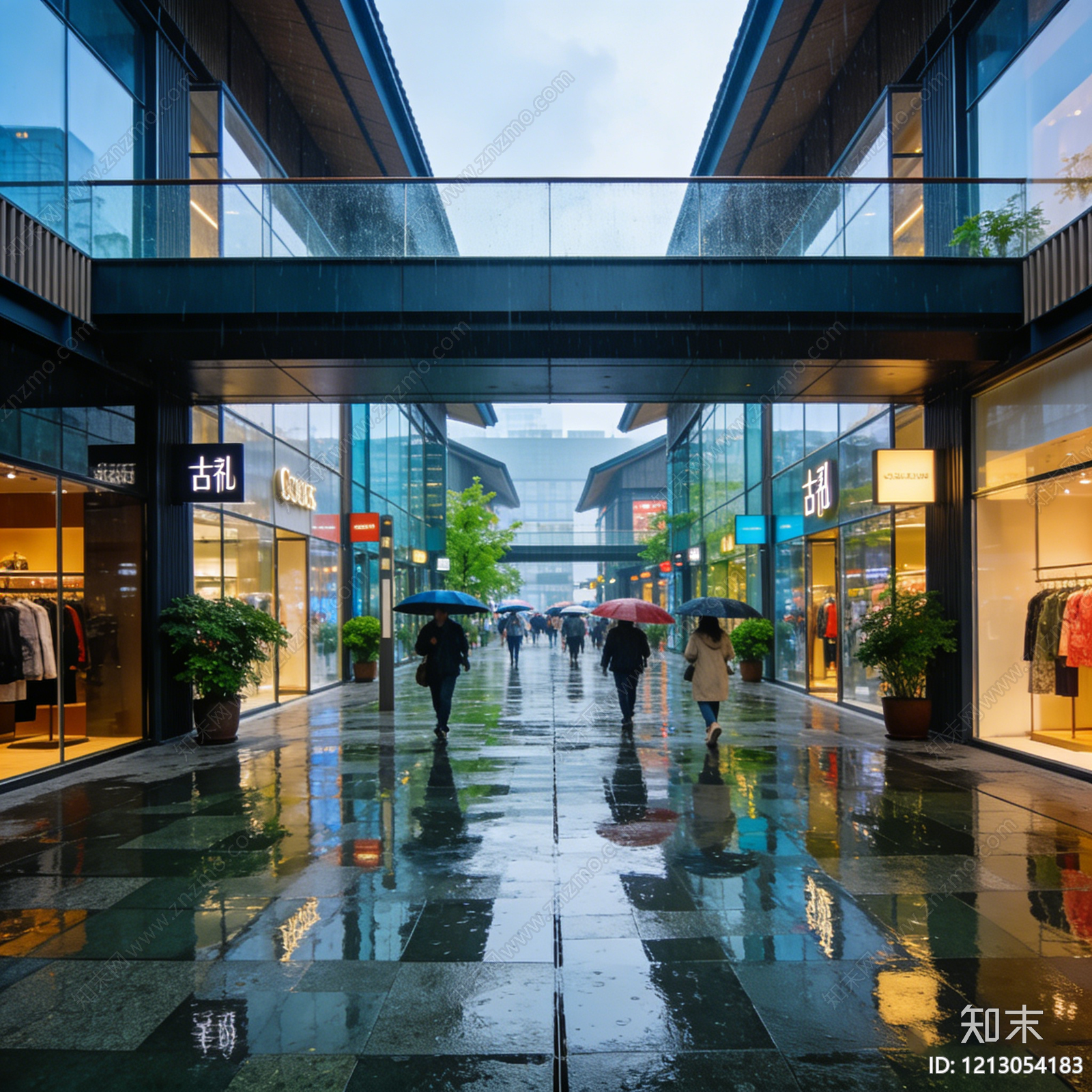 现代街道外景贴图下载【ID:1213054183】