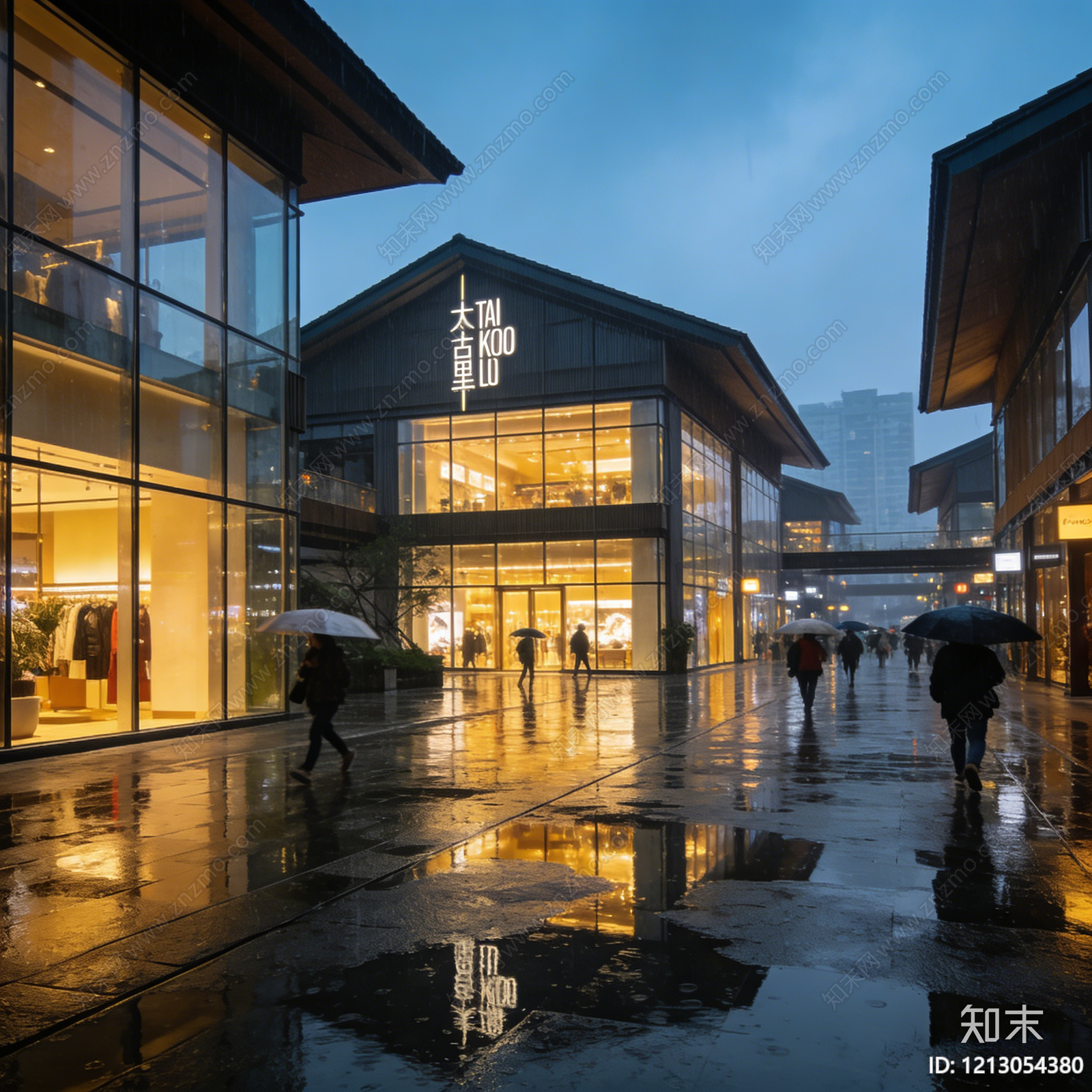 现代街道外景贴图下载【ID:1213054380】