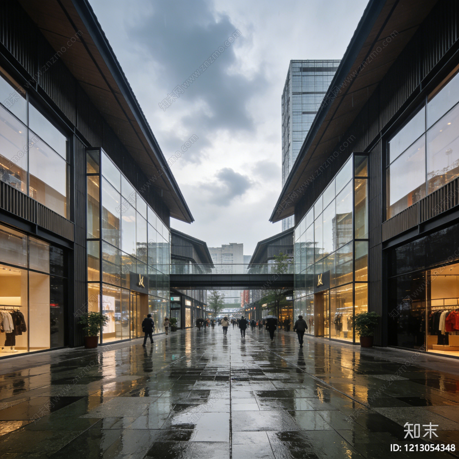 现代街道外景贴图下载【ID:1213054348】