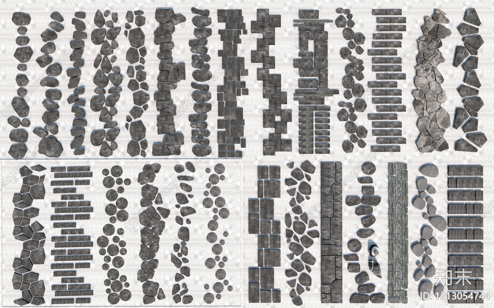 新中式景观石材SU模型下载【ID:1213054744】