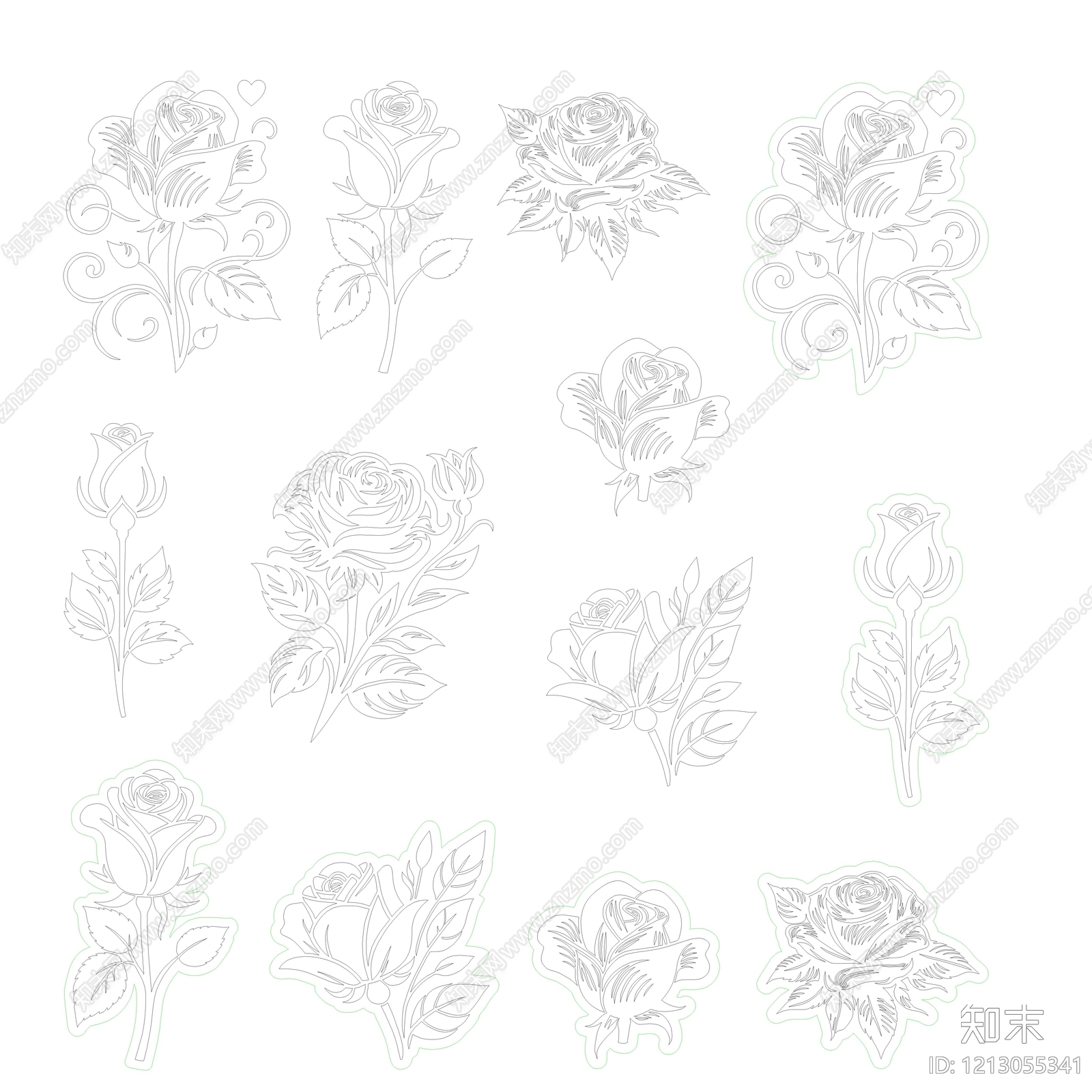 现代花施工图下载【ID:1213055341】