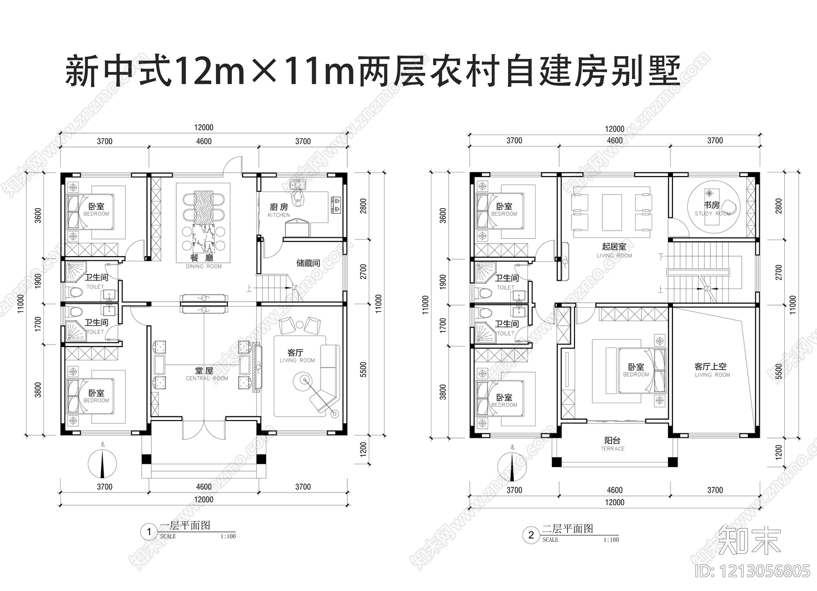 别墅施工图下载【ID:1213056805】