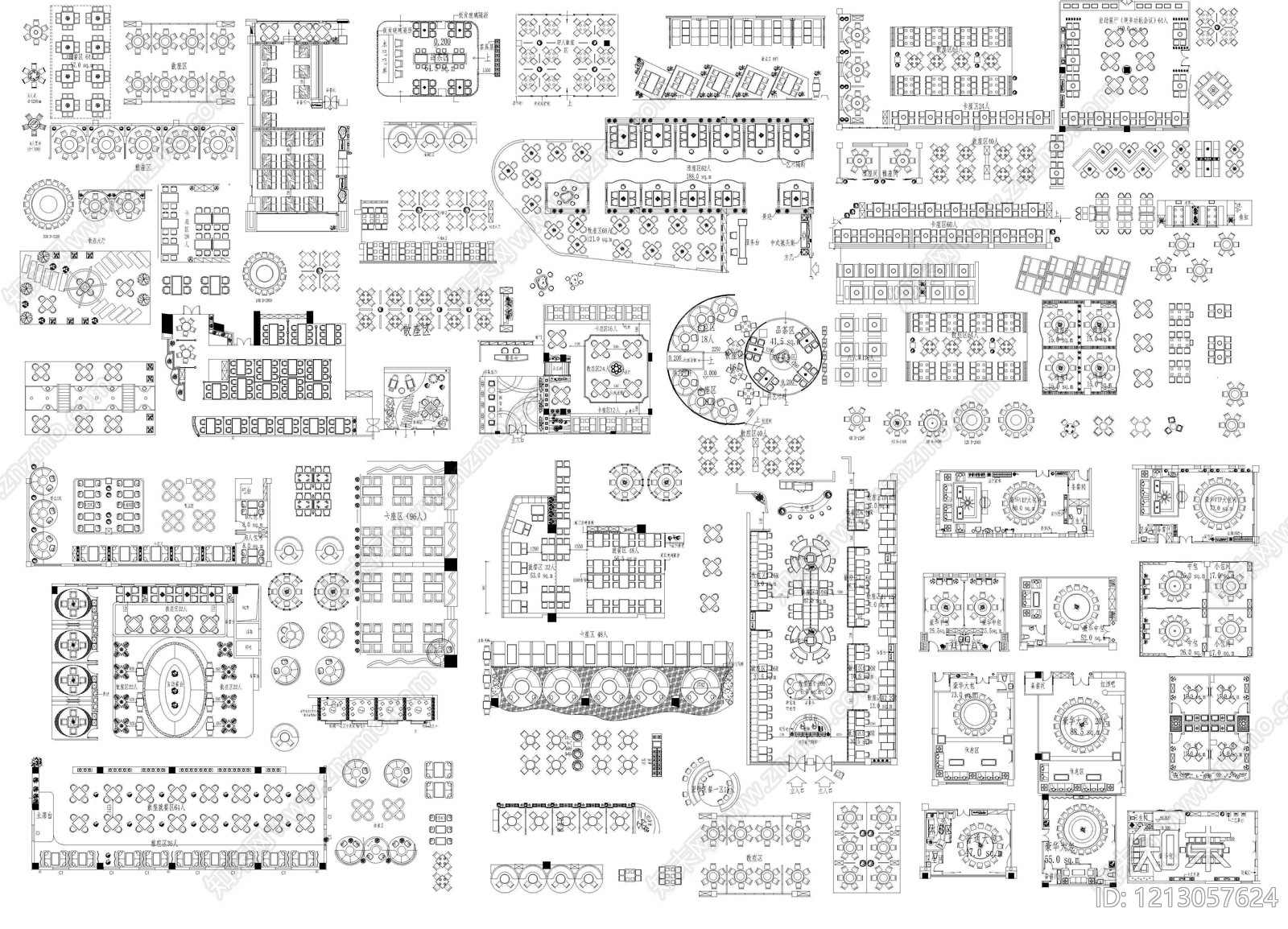 餐厅家具CAD图纸