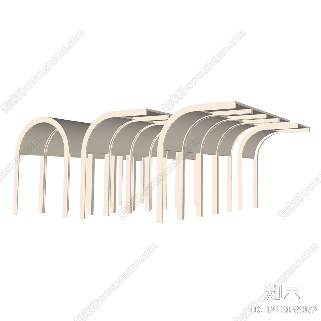 奶油风廊架SU模型下载【ID:1213058072】
