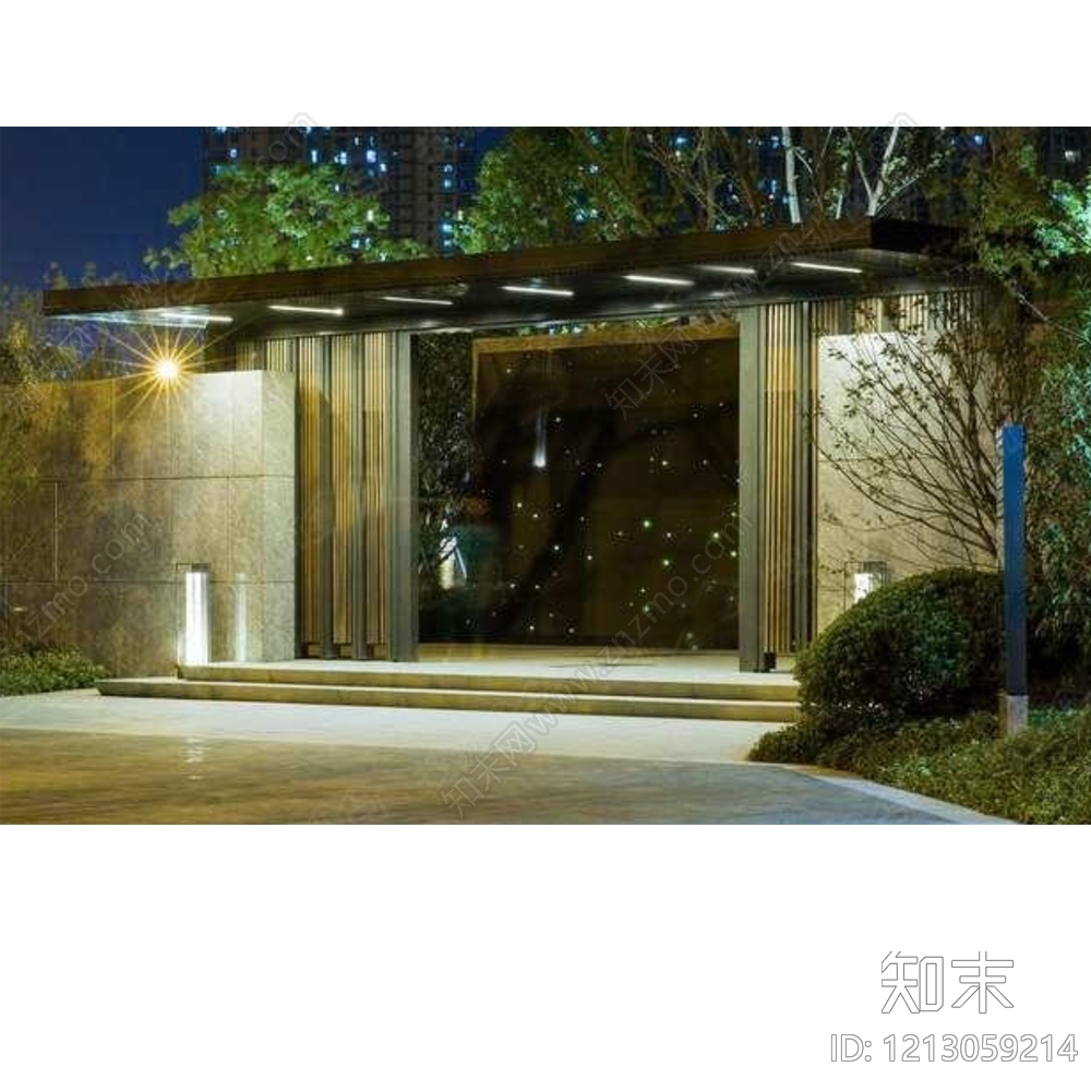 现代新中式廊架施工图下载【ID:1213059214】