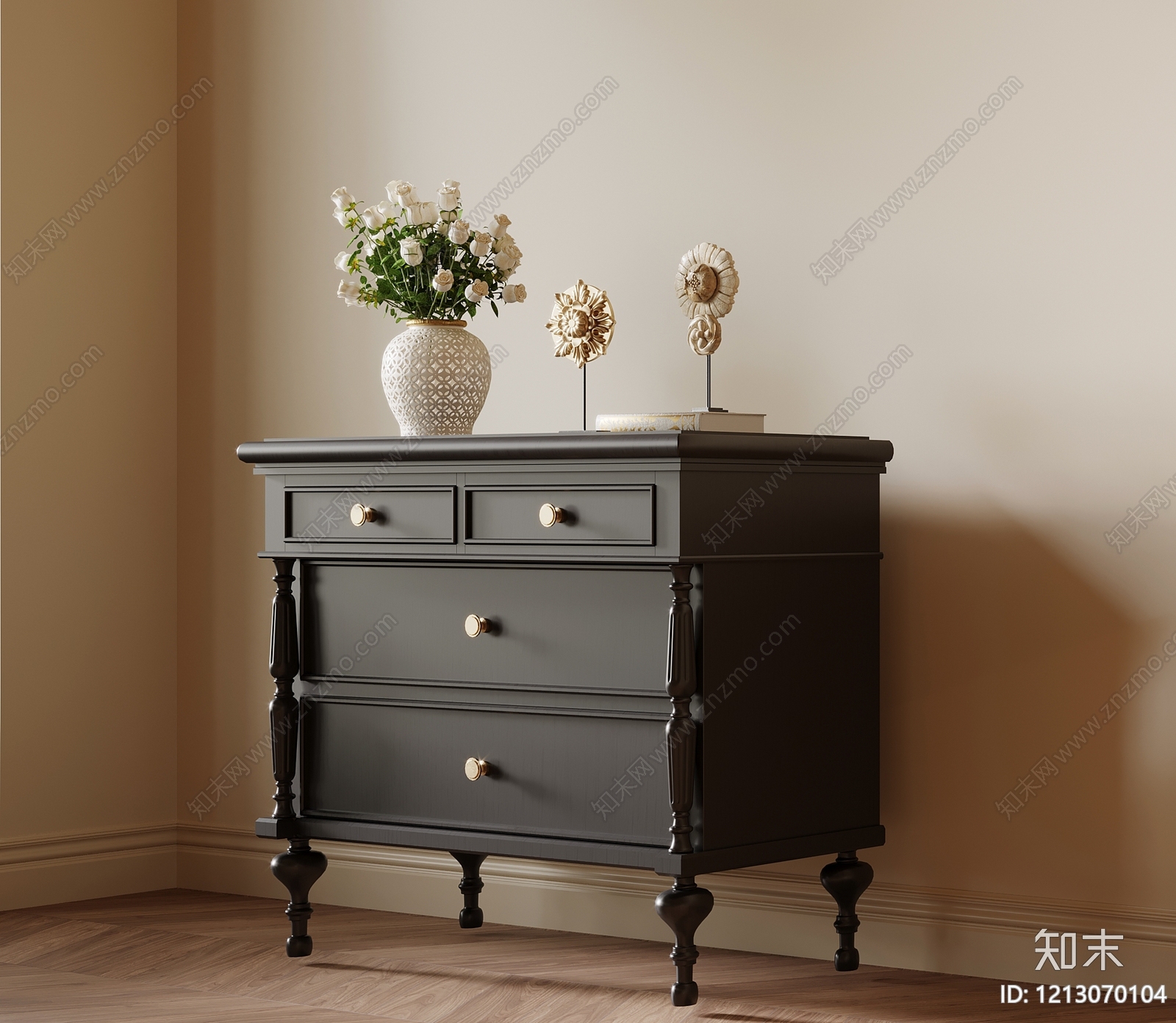 中古风床头柜SU模型下载【ID:1213070104】