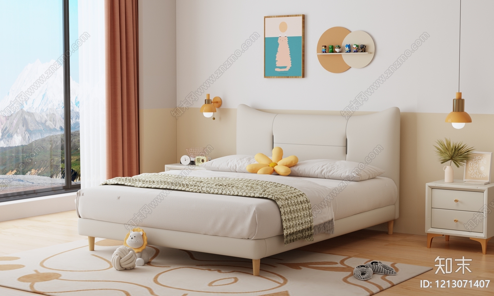 现代儿童床3D模型下载【ID:1213071407】
