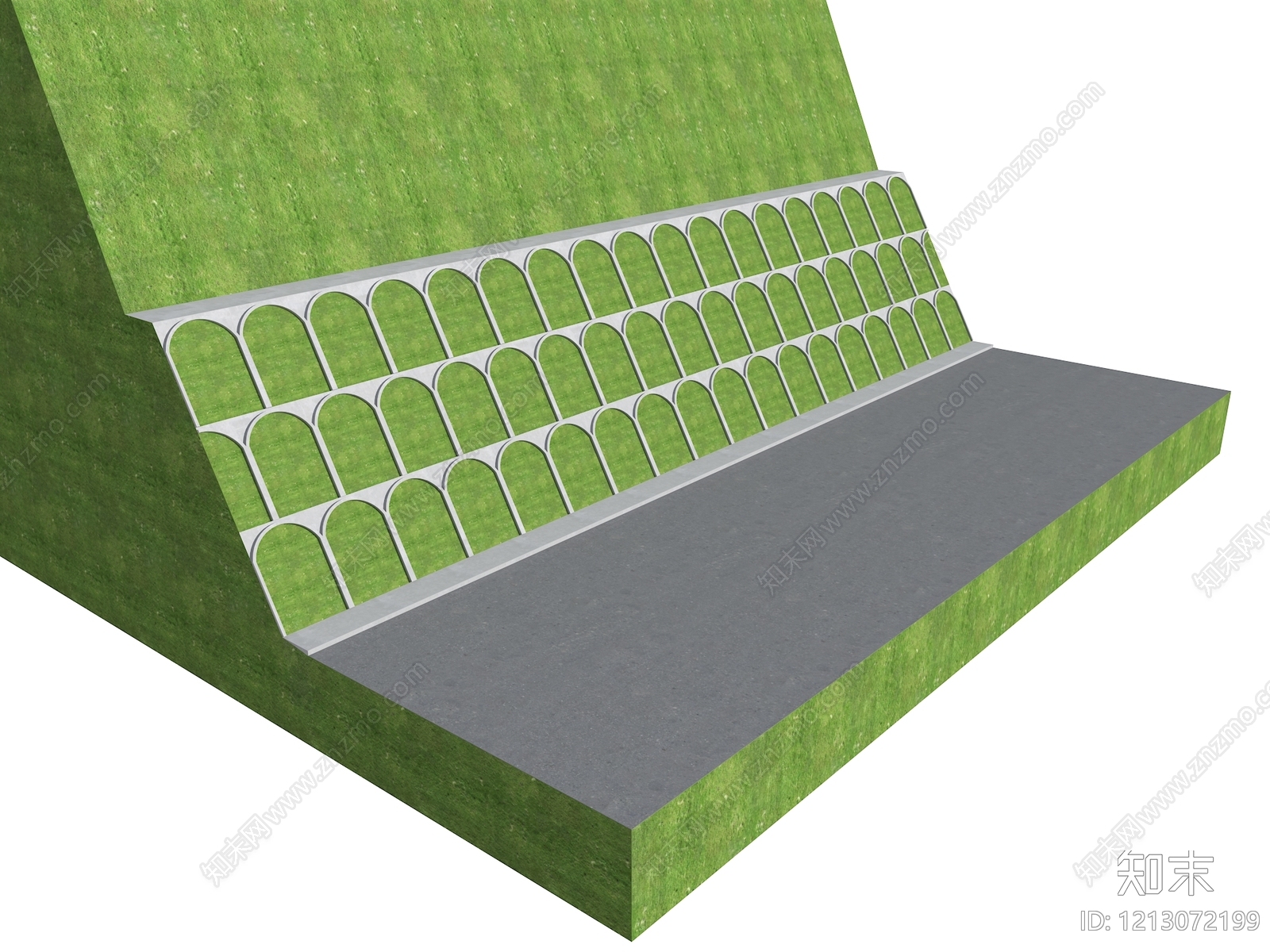 新中式景观挡土墙3D模型下载【ID:1213072199】