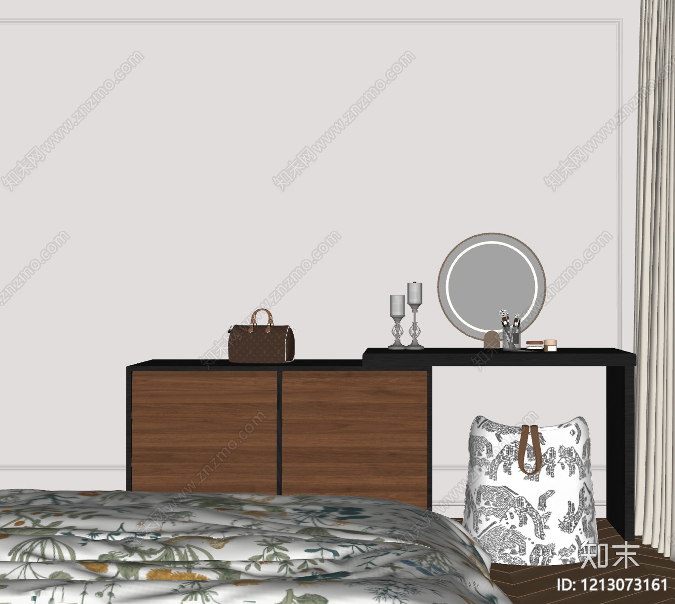 现代简约梳妆台SU模型下载【ID:1213073161】