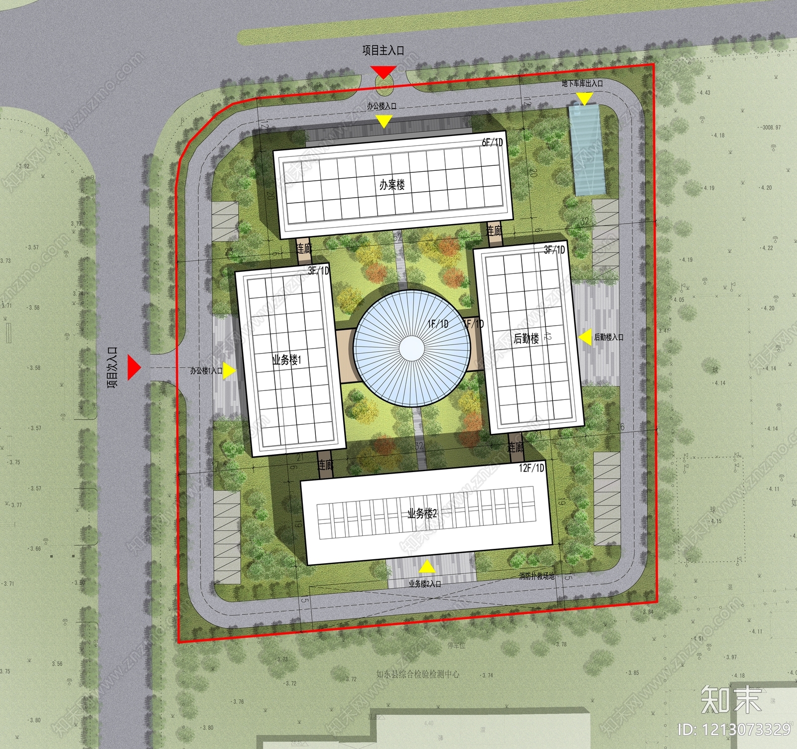 现代办公楼建筑cad施工图下载【ID:1213073329】
